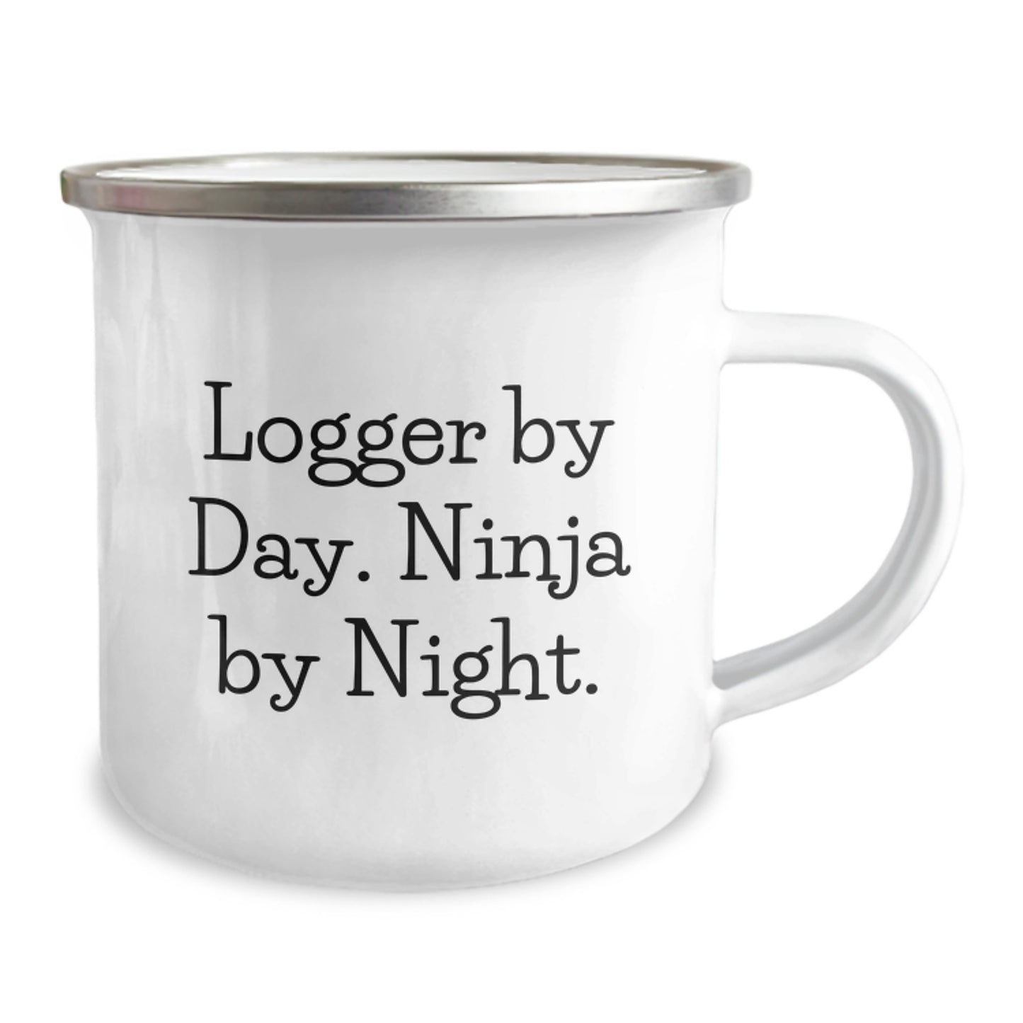 Funny Logger Gifts for Men, Birthday Unique Gifts from Friends - Logger By Day. Ninja By Night. Camping Mug - Image 2