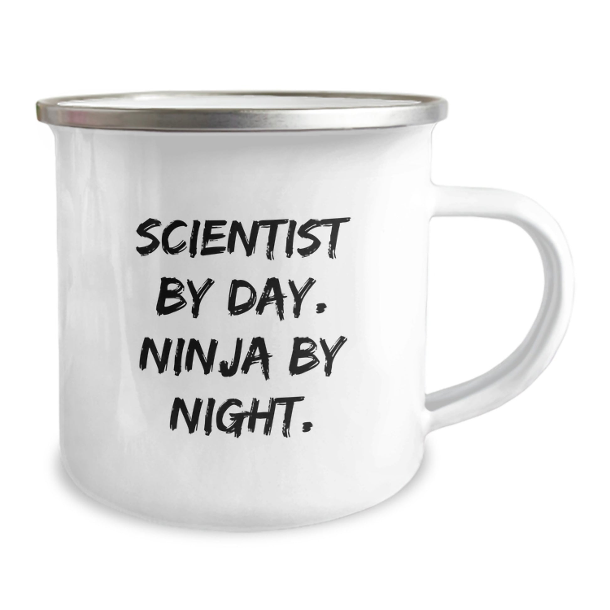 Scientist Gifts: Funny Camping Mug 'Scientist By Day. Ninja By Night.' for Birthday from Friends - Image 2