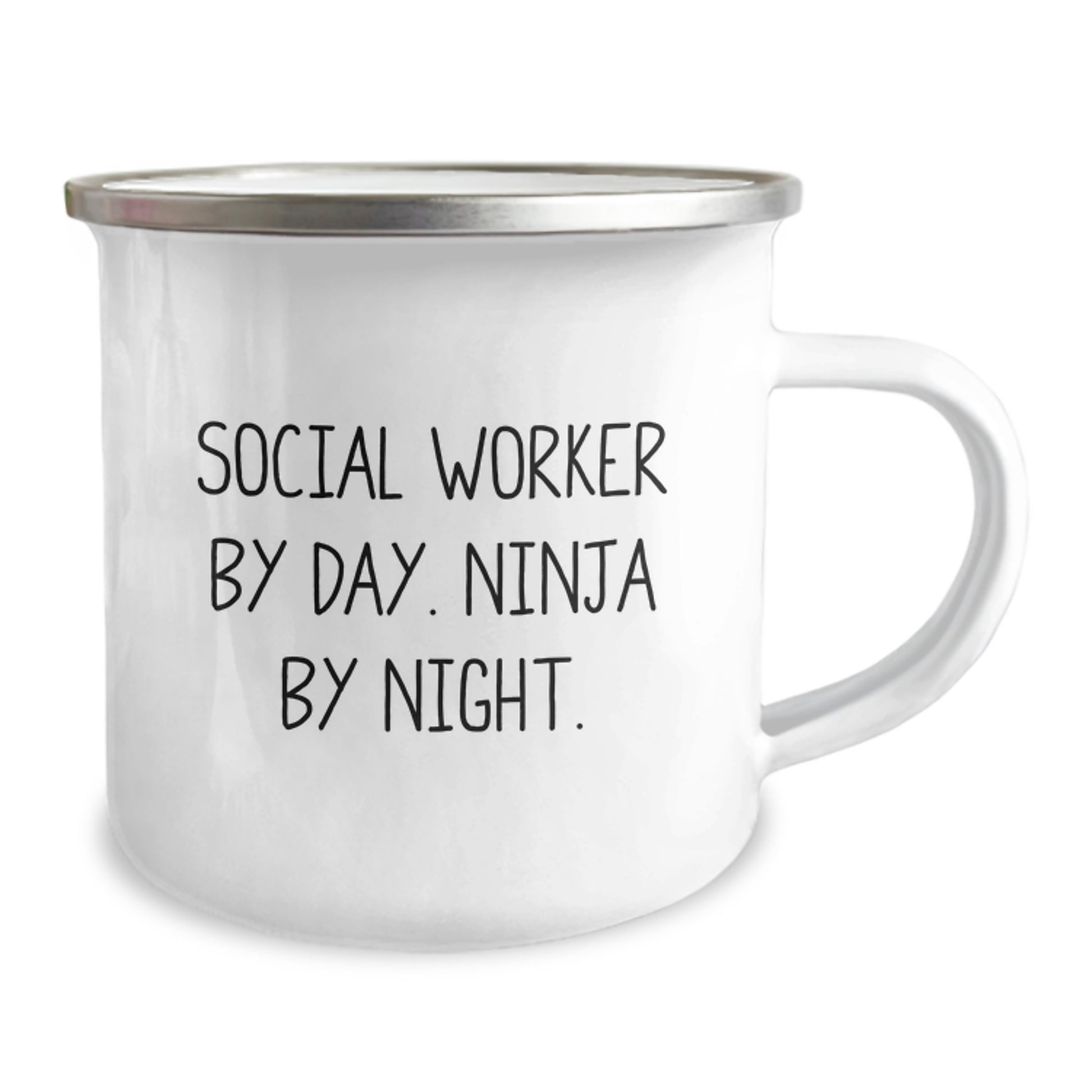 Christmas Unique Gifts for Social Workers, Social Worker By Day Ninja By Night Camping Mug, Funny Humorous Quote - Image 2