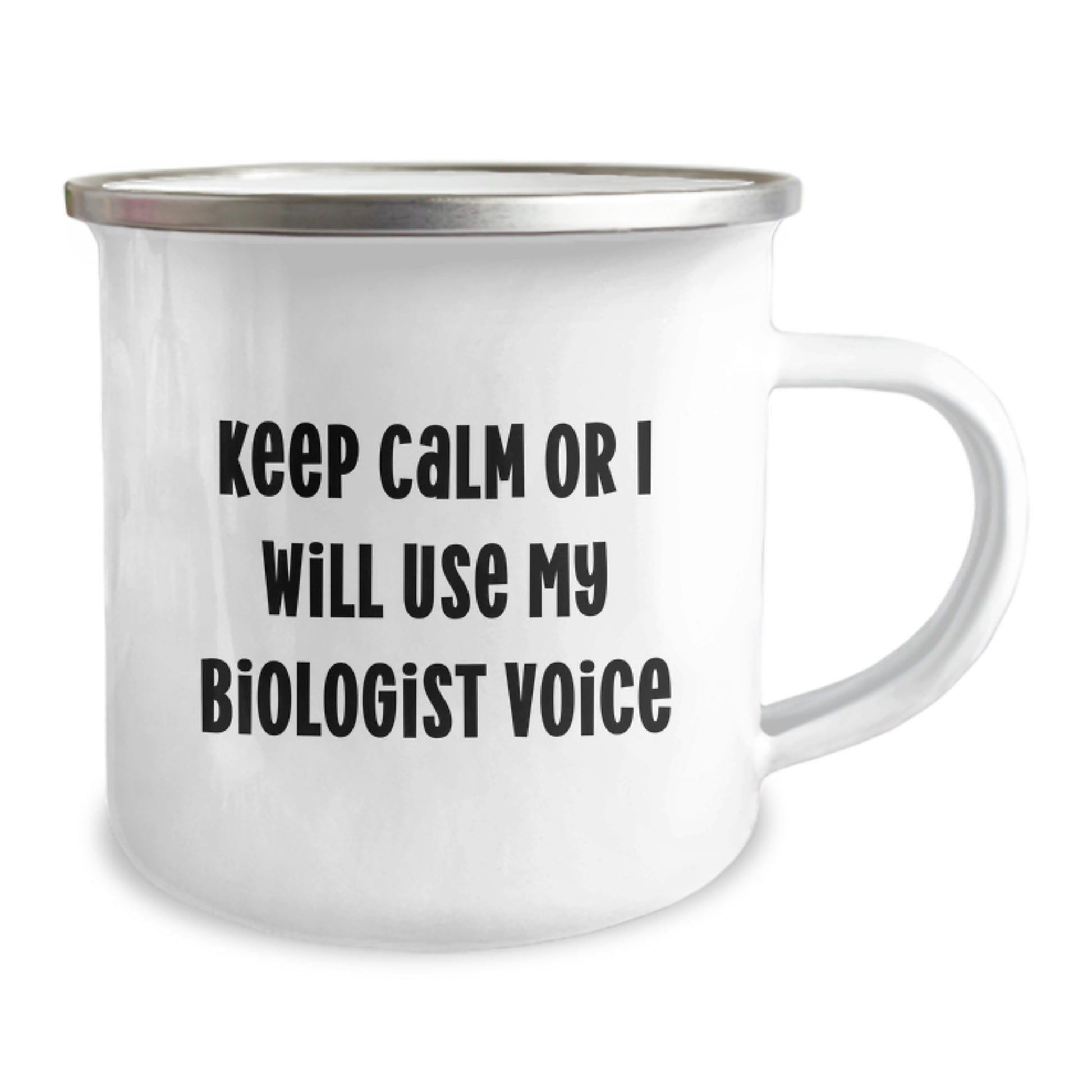 Funny Biologist Gifts for Him - Camping Mug 'Keep Calm or I'll Use My Biologist Voice' - Perfect Unique Gifts from Dad to Son on Father's Day - Image 2