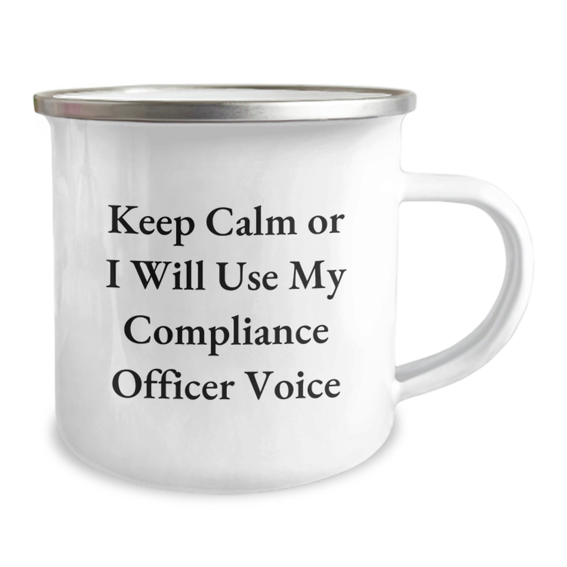 Funny Compliance Officer Gifts from Friends for Dad - Keep Calm Or I Will Use My Compliance Officer Voice - Image 2