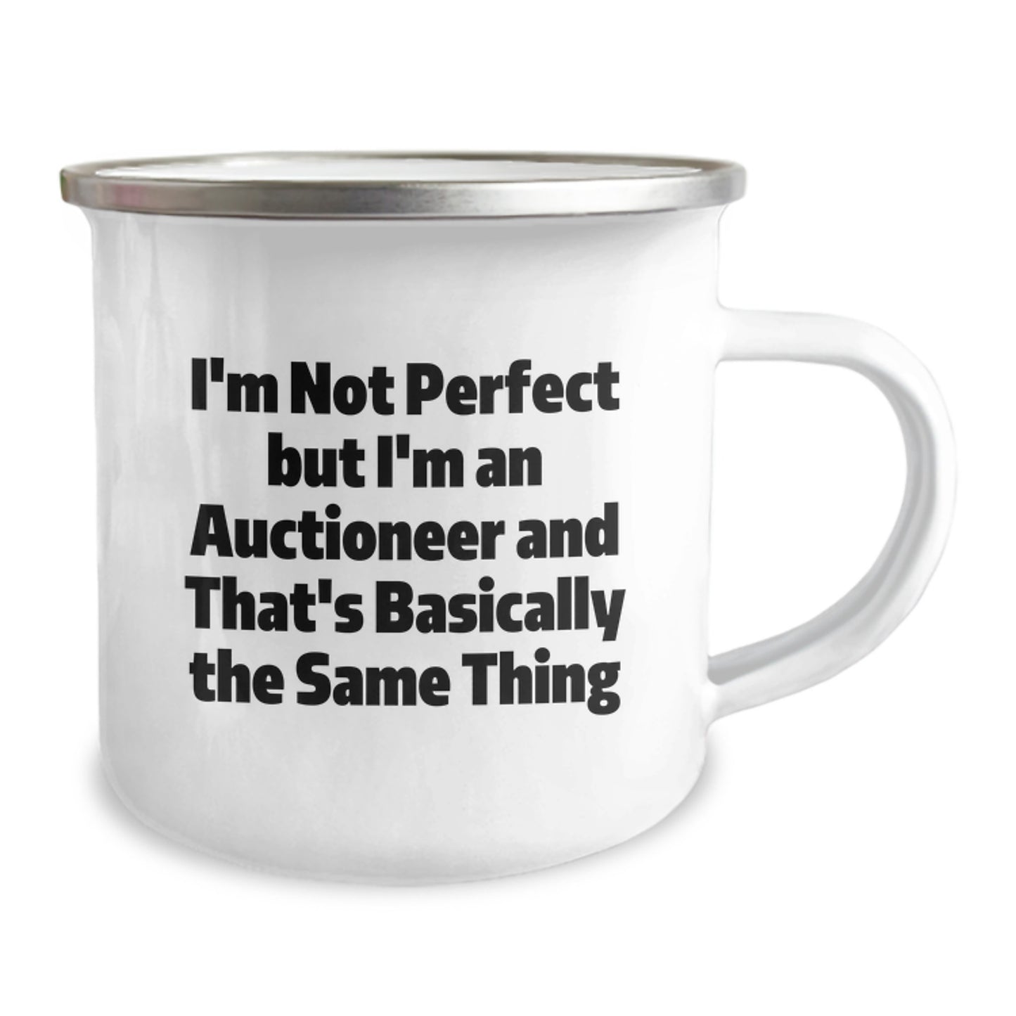 Camping Mug Gifts from Friends to Auctioneer, Funny Quote Birthday Unique Gift for Men, Stainless Steel with Enamel Finish - Image 2