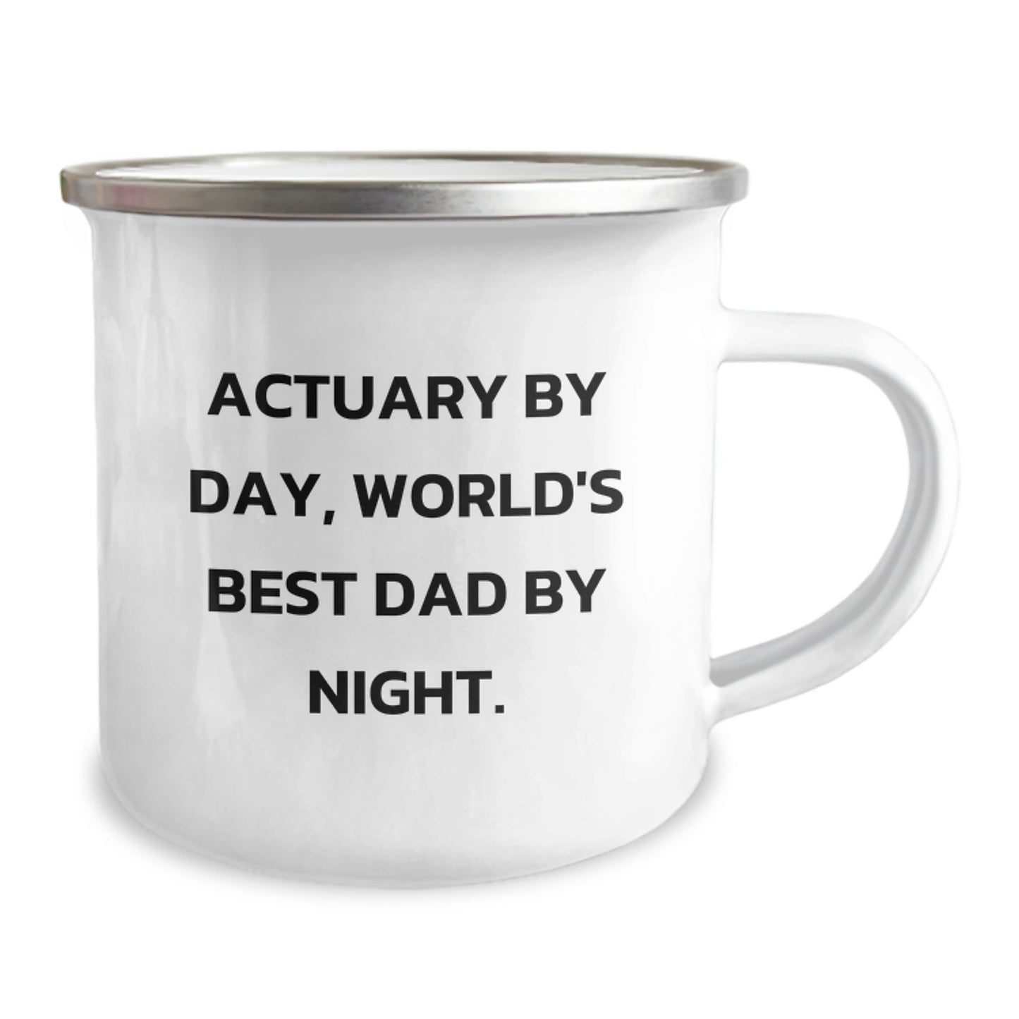 Actuary Gifts for Birthday, Funny 'Actuary By Day, World's Best Dad By Night.' Camping Mug, Gifts from Dad to Actuary - Image 2