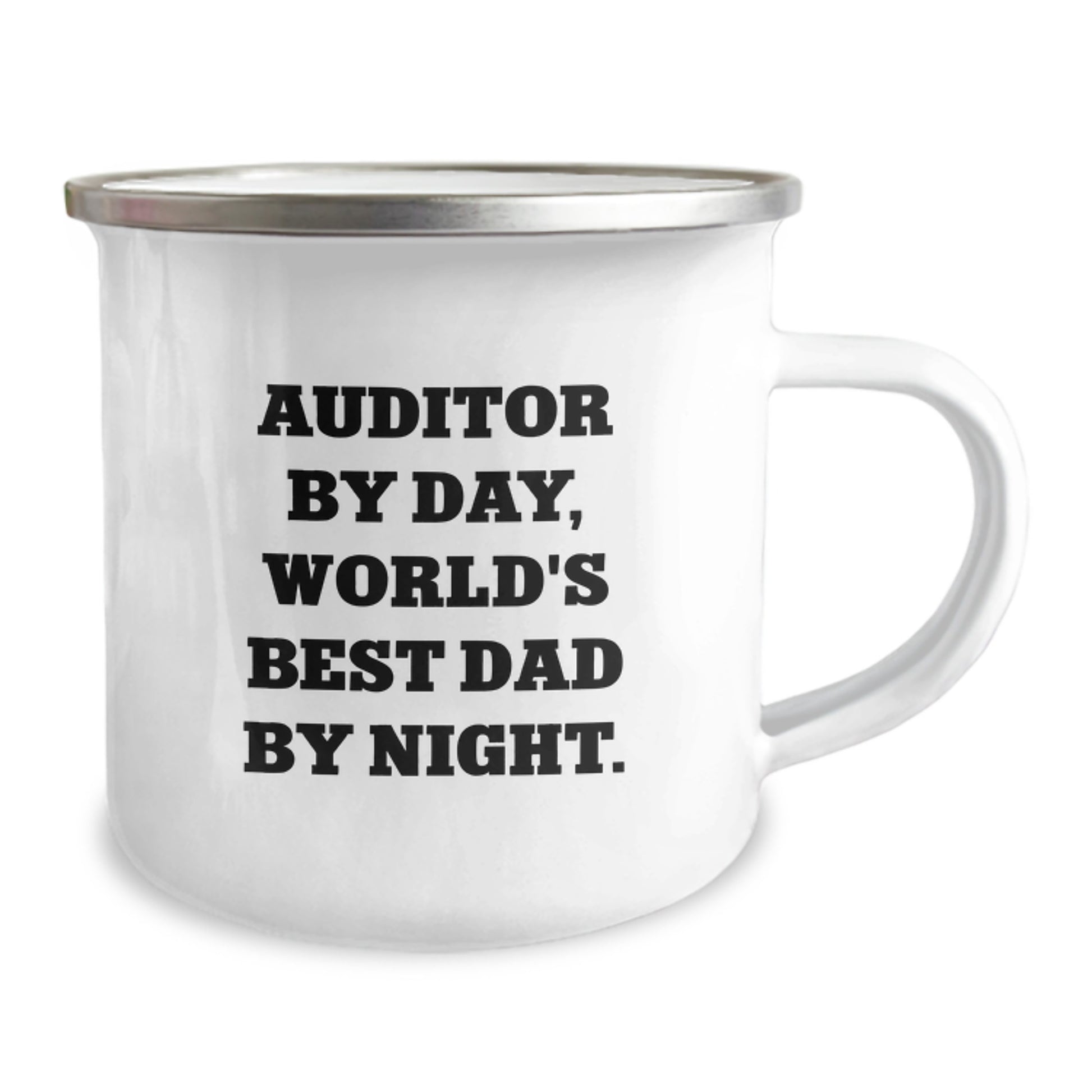 Auditor By Day, Funny Camping Mug for Birthday Unique Gifts from Family, 12 oz Stainless Steel with Enamel Finish - Image 2