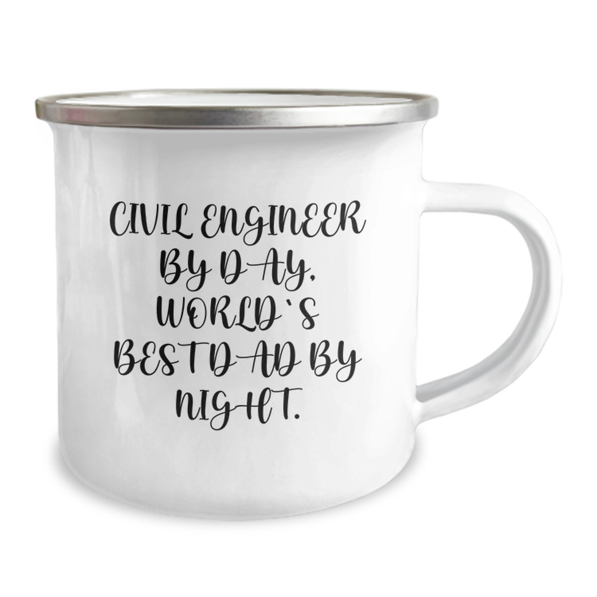 Civil Engineer Gifts Funny Birthday Camping Mug, 'Civil Engineer By Day, World's Best Dad By Night.' Gifts from Dad to Civil Engineer - Image 2