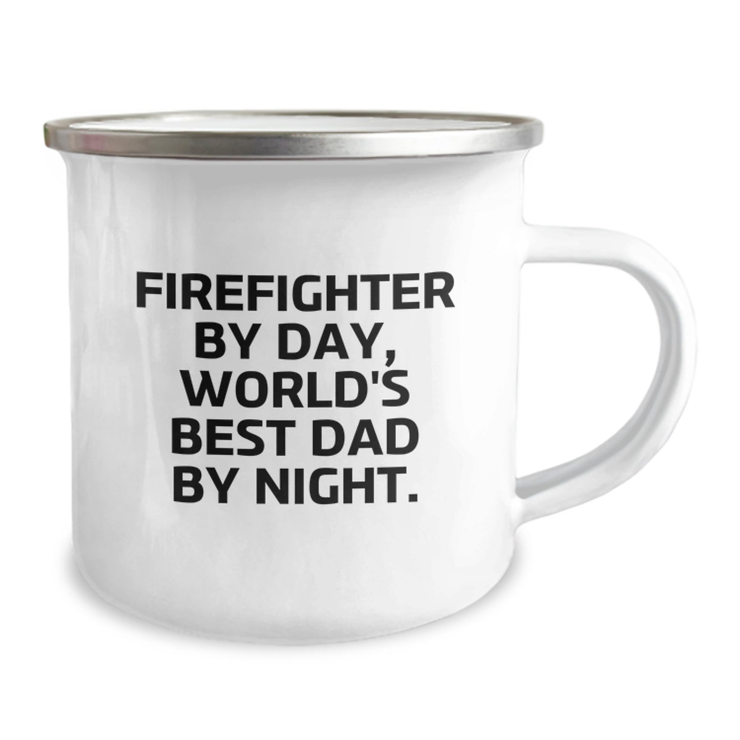 Funny Firefighter Gifts for Men - Firefighter By Day, World's Best Dad By Night., Camping Mug for Birthday Unique Gifts from Dad to Firefighter - Image 2