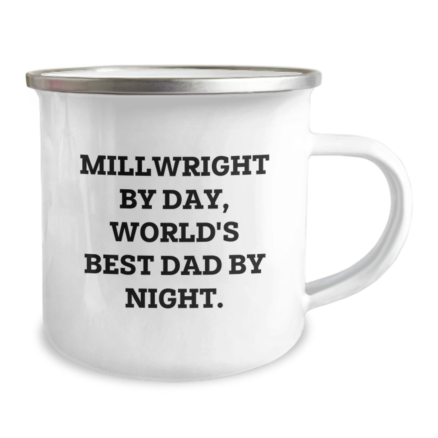 Funny Millwright Gifts for Men, Camping Mug for Dad by Day, World's Best Dad by Night, Unique Christmas Unique Gifts from Family - Image 2
