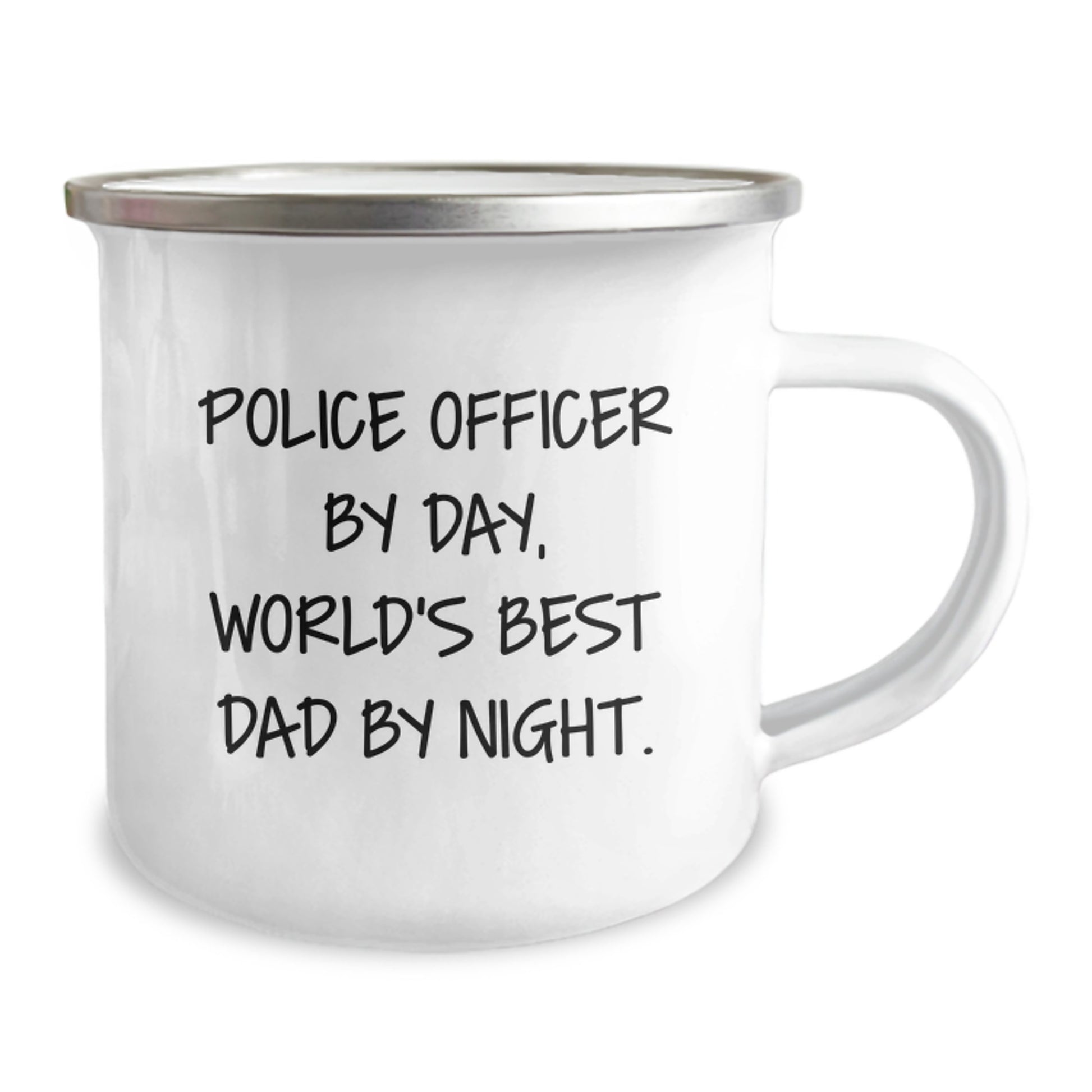 Police Officer Gifts, Funny Camping Mug, Graduation Unique Gifts from Dad to Police Officer By Day, World's Best Dad By Night. - Image 2