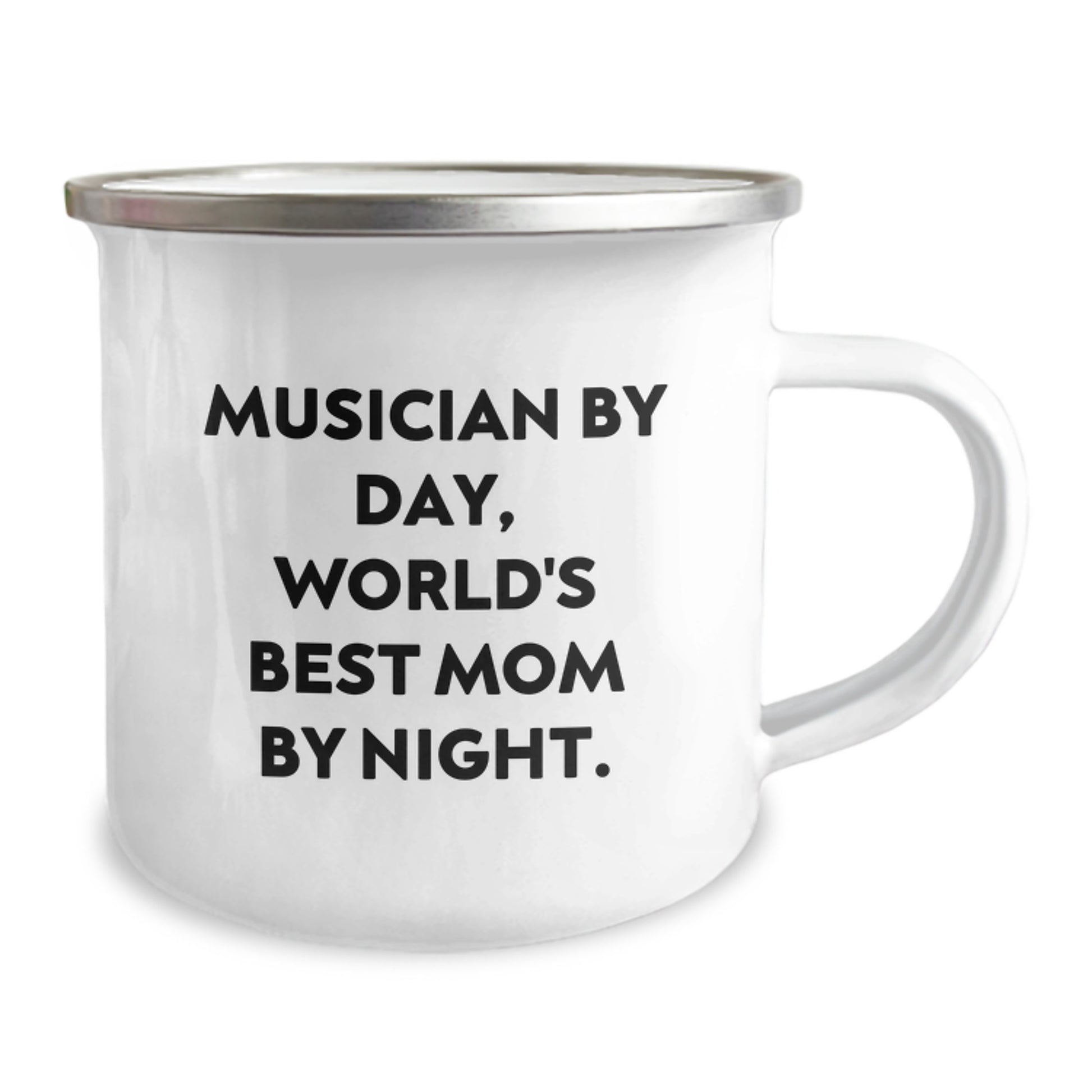 Funny Musician Gifts from Mom to Musician Friends on Birthday - Musician Camping Mug, Quote: 'Musician By Day, World's Best Mom By Night.' - Image 2