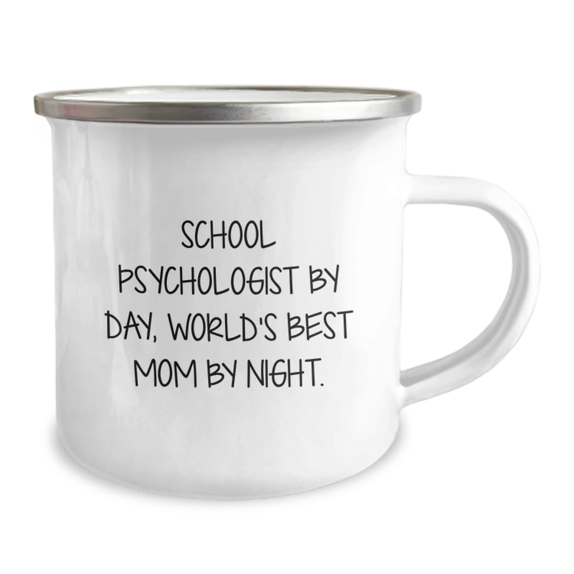 Funny School Psychologist Gifts from Mom - Camping Mug for Birthday - 'School Psychologist By Day, World's Best Mom By Night.' - Image 2