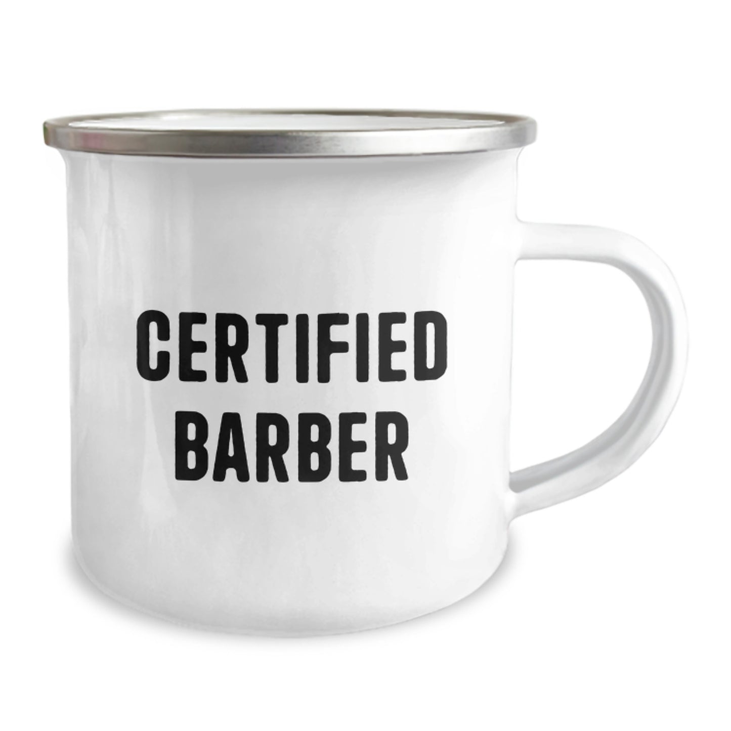 Funny Barber Gifts from Friends, Unique Christmas Unique Gifts for Men, Stylish Camping Mug with Certified Barber Quote - Image 2