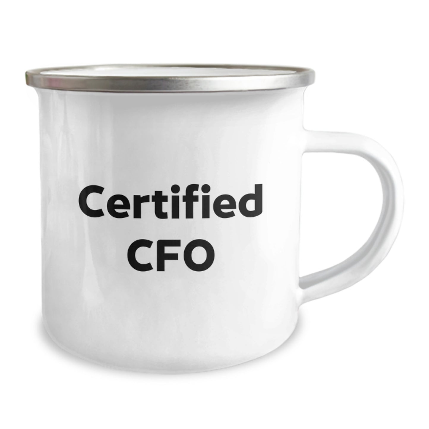 Funny Quotes for CFO Christmas Unique Gifts from Friends - CFO Camping Mug with Enamel Finish - Image 2