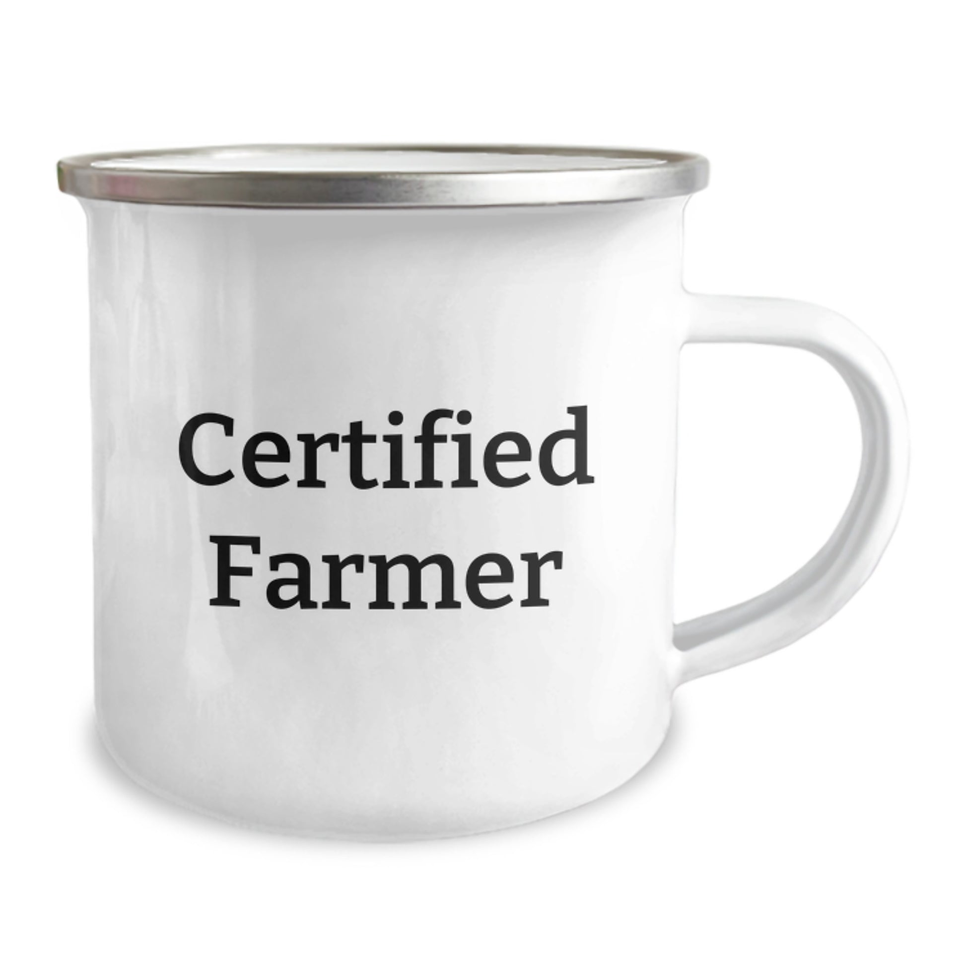 Gifts from Friends and Family to Farmer, Funny Quote Certified Farmer Camping Mug for Graduation, 12 oz Stainless Steel with Enamel Finish - Image 2