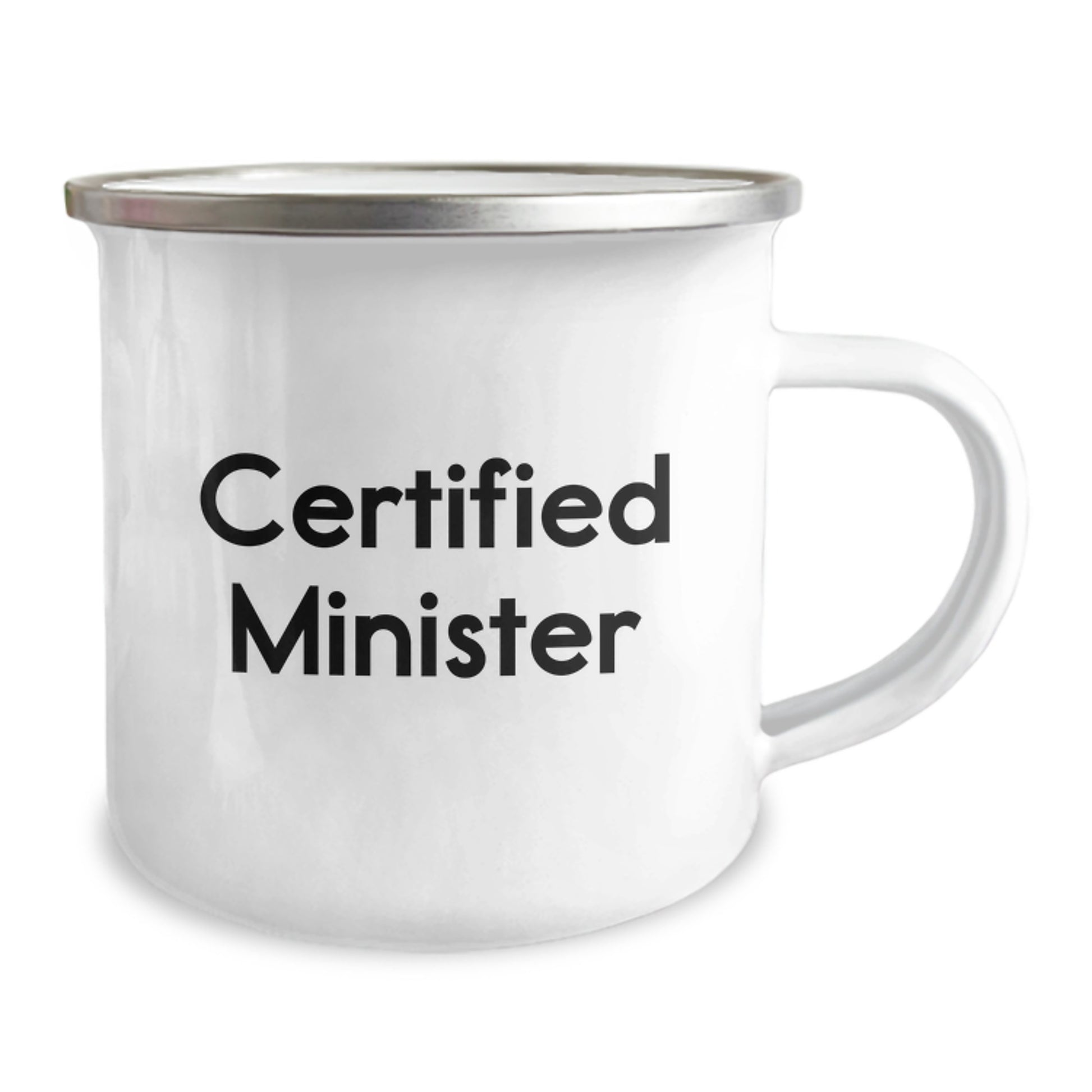 Funny Minister Gifts from Friends, Unique Camping Mugs for Certified Minister Graduation, 'Certified Minister' Quote, 12 oz Stainless Steel with Enamel Finish - Image 2