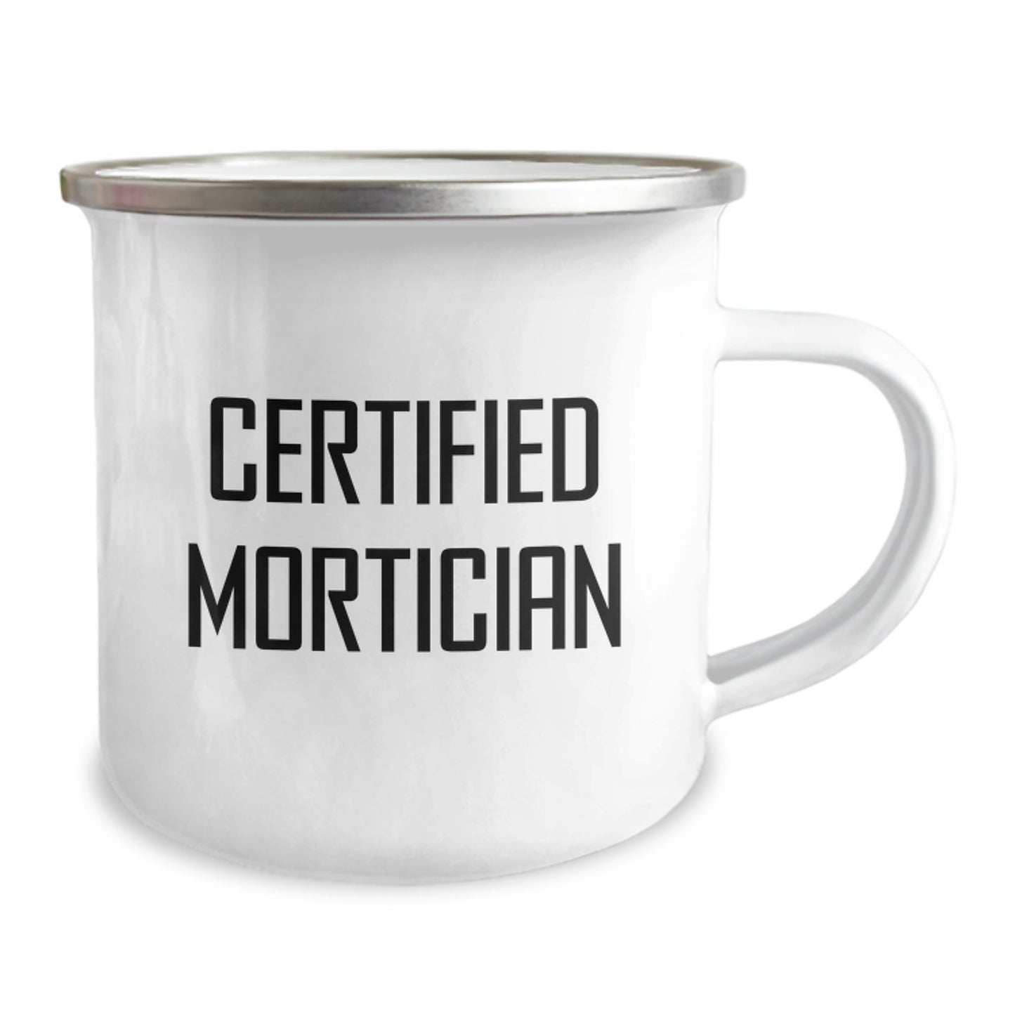 Funny Mortician Gifts from Men, Unique Mortician Camping Mug for Valentine's, Certified Mortician, 'I'm a Mortician, Not a Morning Person' - Image 2