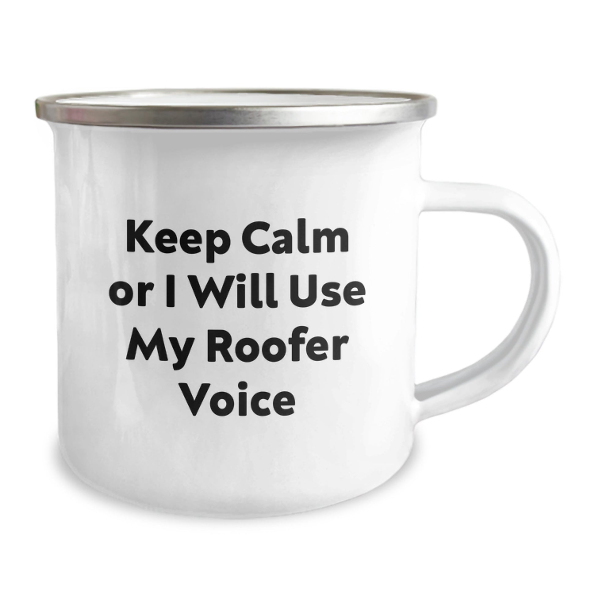Roofer Gifts for Men, Funny Keep Calm Or I Will Use My Roofer Voice Camping Mug, Graduation Unique Gifts from Family to Best Friend - Image 2
