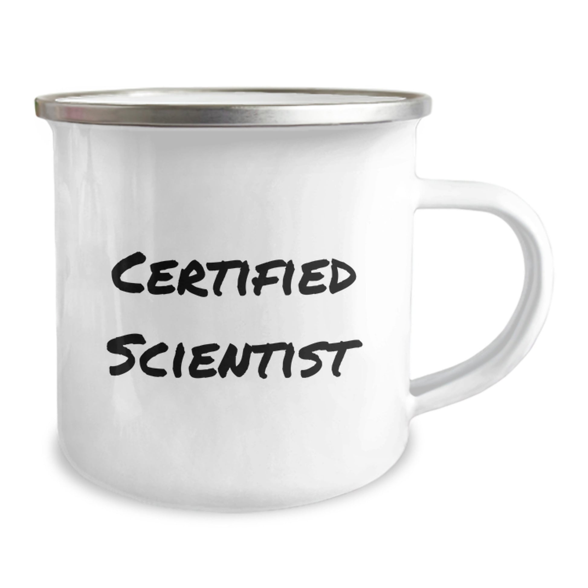 Funny Scientist Gifts for Men - Birthday Unique Gifts from Friends - Enamel Camping Mug with Certified Scientist Quote - Image 2