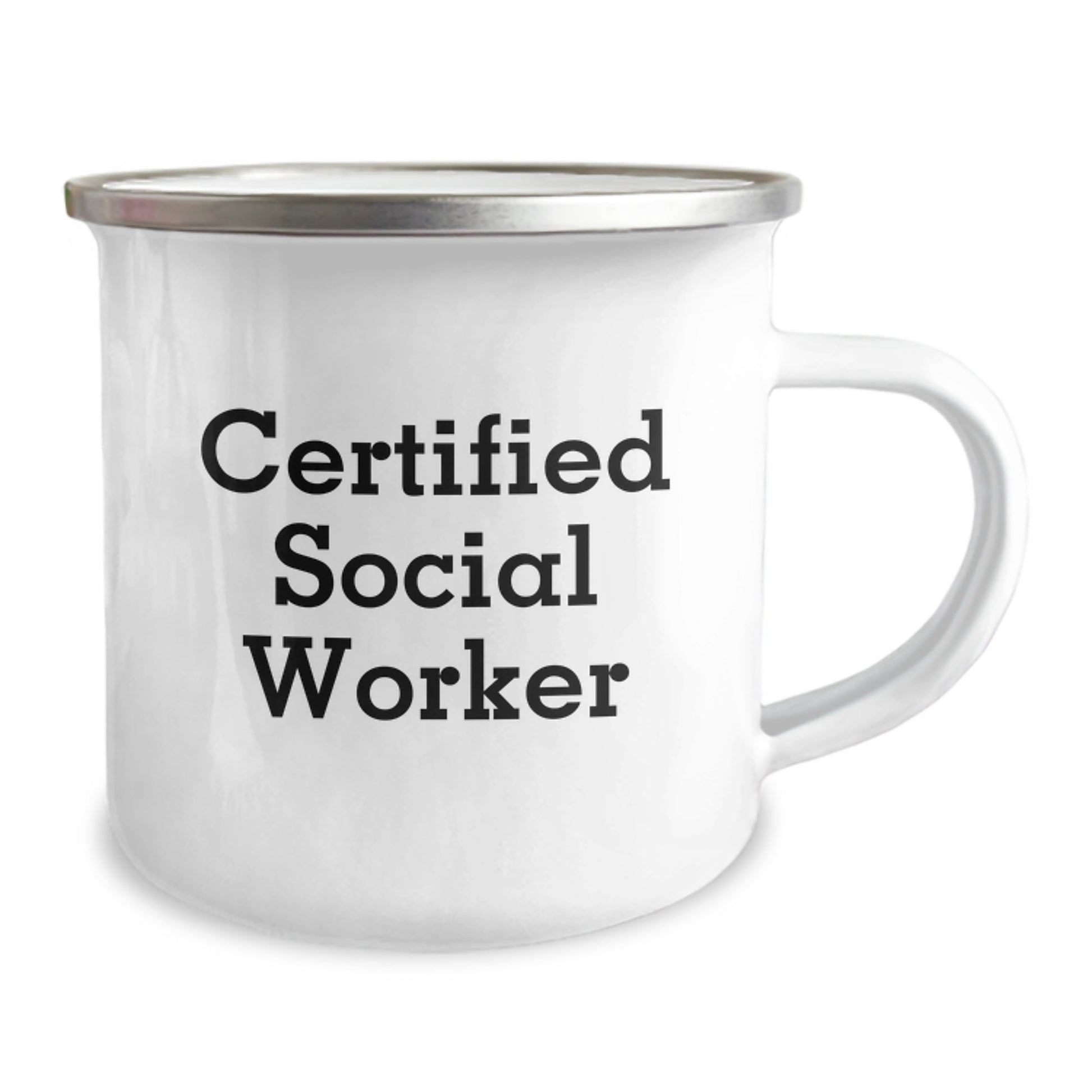 Unique Birthday Unique Gifts for Social Worker - Funny Certified Social Worker Camping Mug, Enamel Finish, 12 oz Capacity, Stainless Steel, Gifts from Coworkers, Friends, Family - Image 2