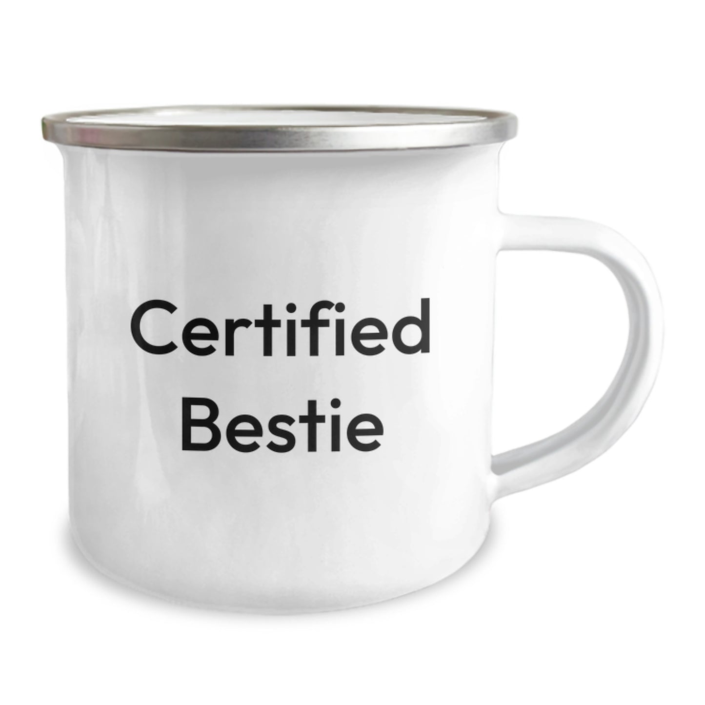 Funny Bestie Gifts from Men to Bestie - Certified Bestie Camping Mug, 12 oz Stainless Steel with Enamel Finish, Perfect for Christmas Unique Gifts - Image 2