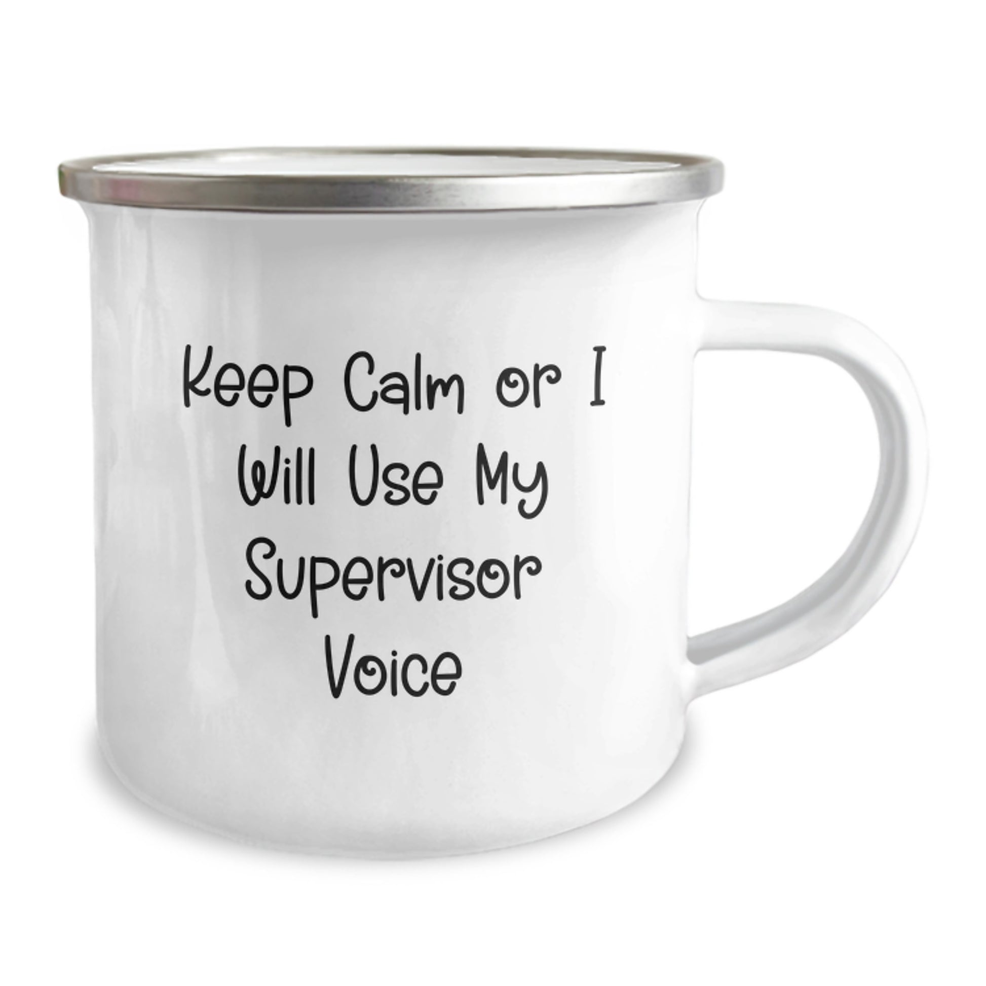 Funny Supervisor Gifts from Friends for Dad's Unique Father's Day Unique Gifts - Keep Calm Or I Will Use My Supervisor Voice Camping Mug - Image 2
