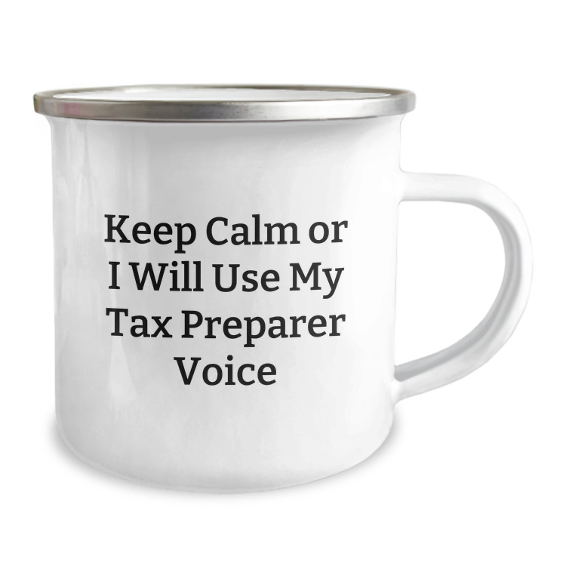 Funny Tax Preparer Gifts for Men, Keep Calm Or I Will Use My Tax Preparer Voice Camping Mug, Unique Father's Day Unique Gifts from Family - Image 2