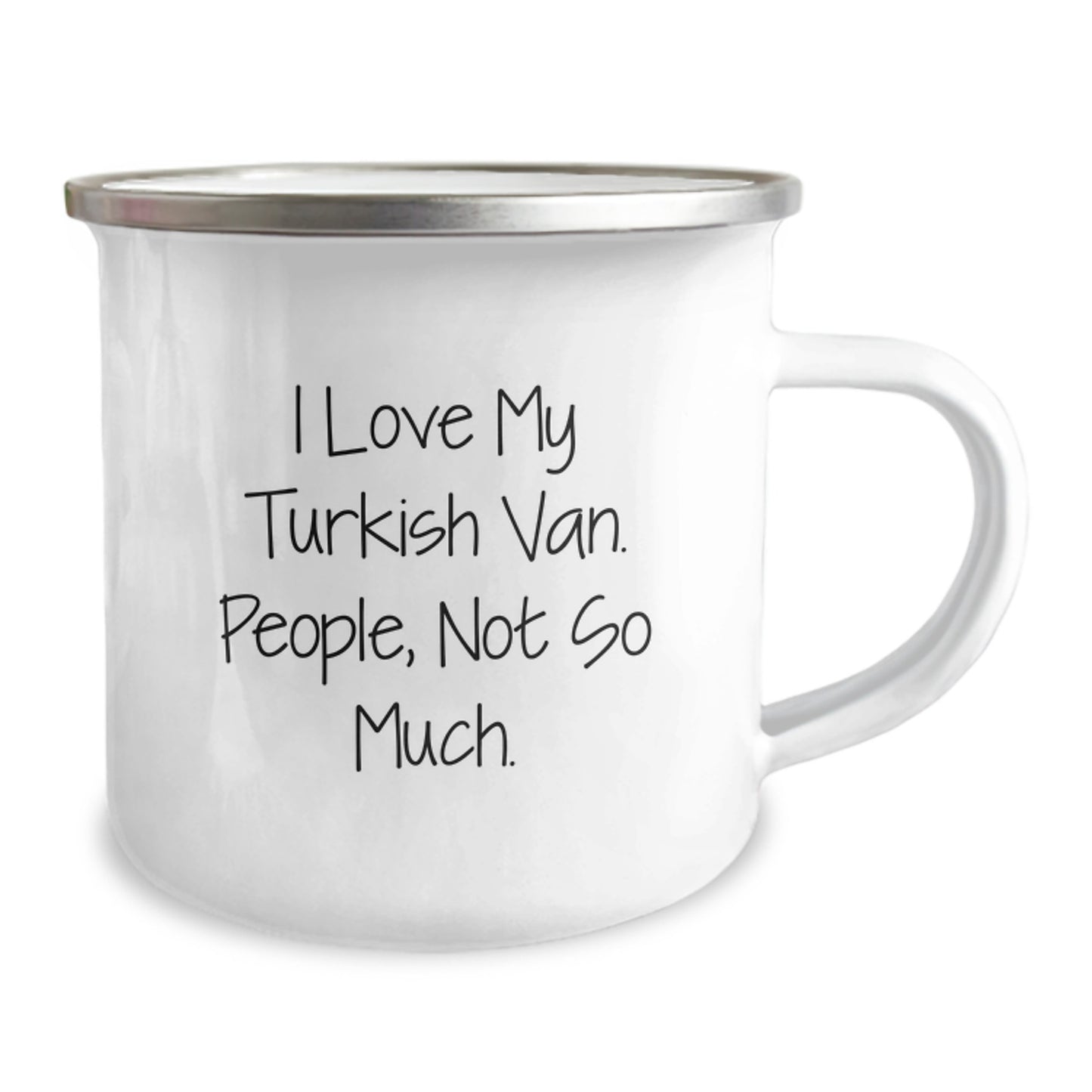 Unique Birthday Unique Gifts from Friends for Turkish Van Cat Lovers - 'I Love My Turkish Van, People Not So Much' Camping Mug - Image 2