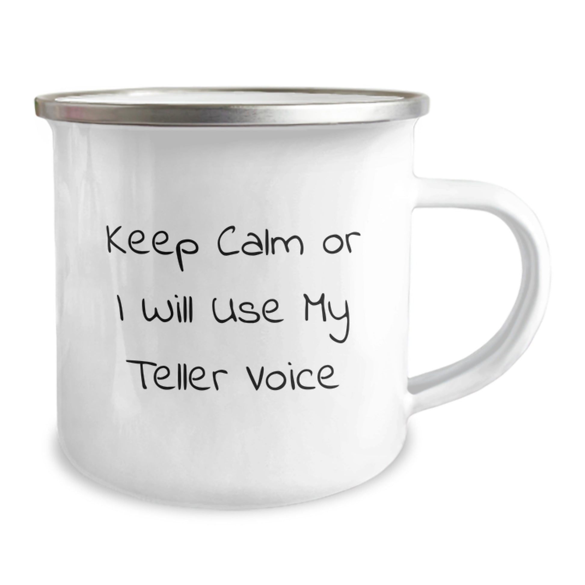 Fun Teller Camping Mug for Dad, Keep Calm Or I Will Use My Teller Voice, Camping Gifts for Father's Day - Image 2