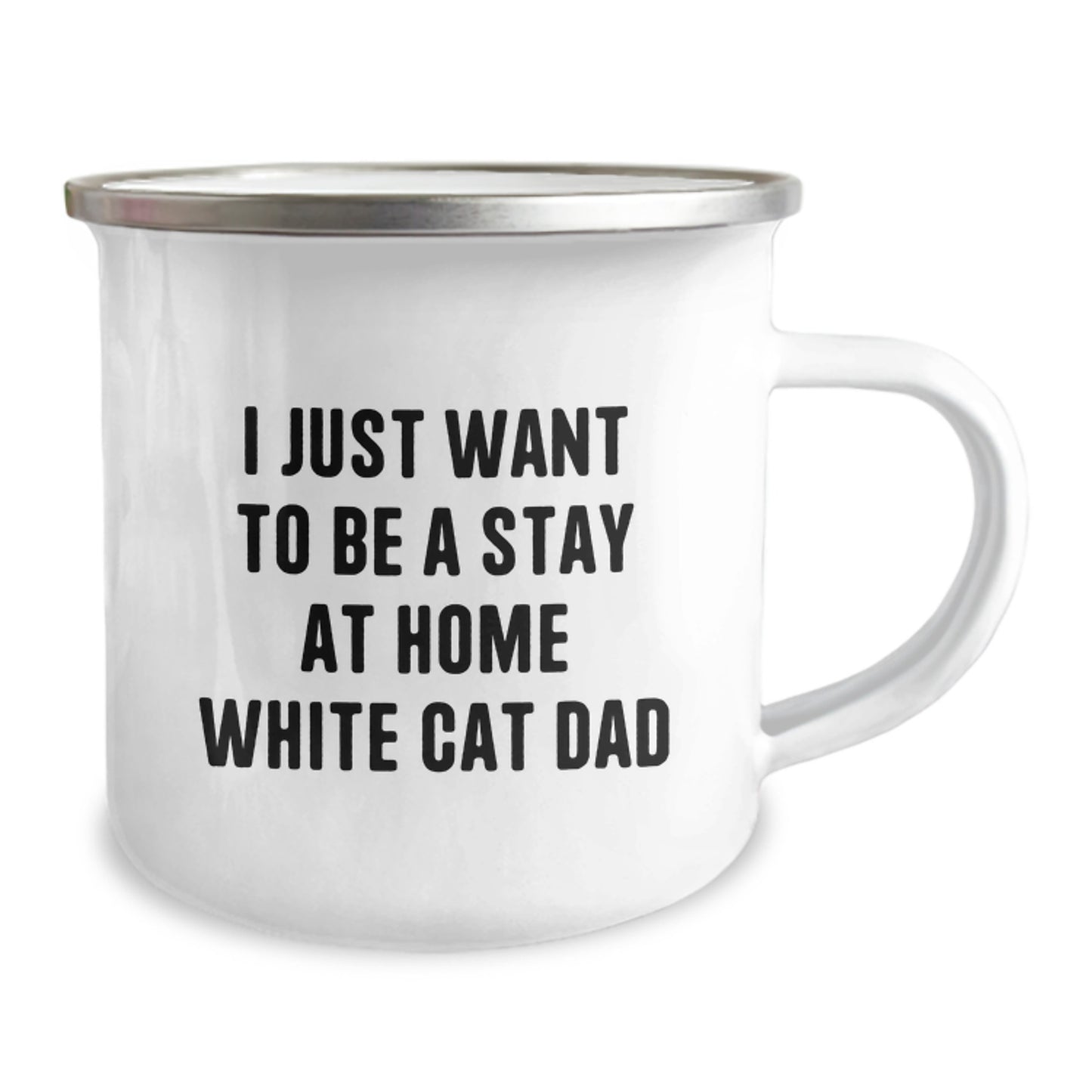 Funny White Cat Dad Gifts from Men to Friends for Camping Mug Christmas Unique Gifts - Image 2