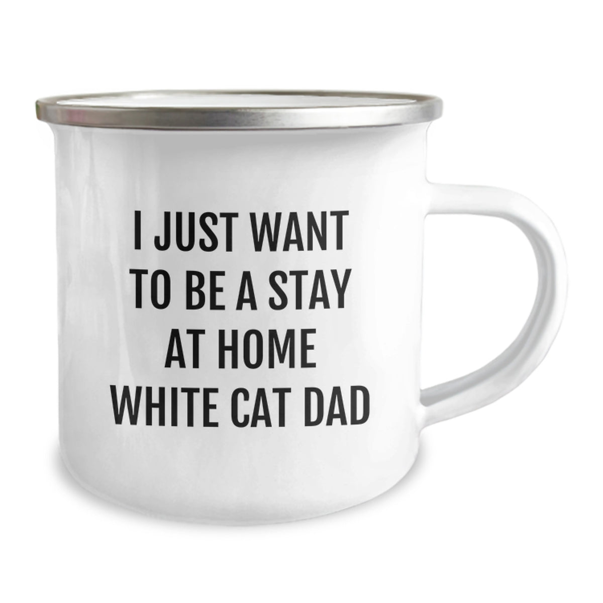 Cute Funny White Cat Dad Camping Mug Gifts for White Cat Lover Men Women from Family - Image 2