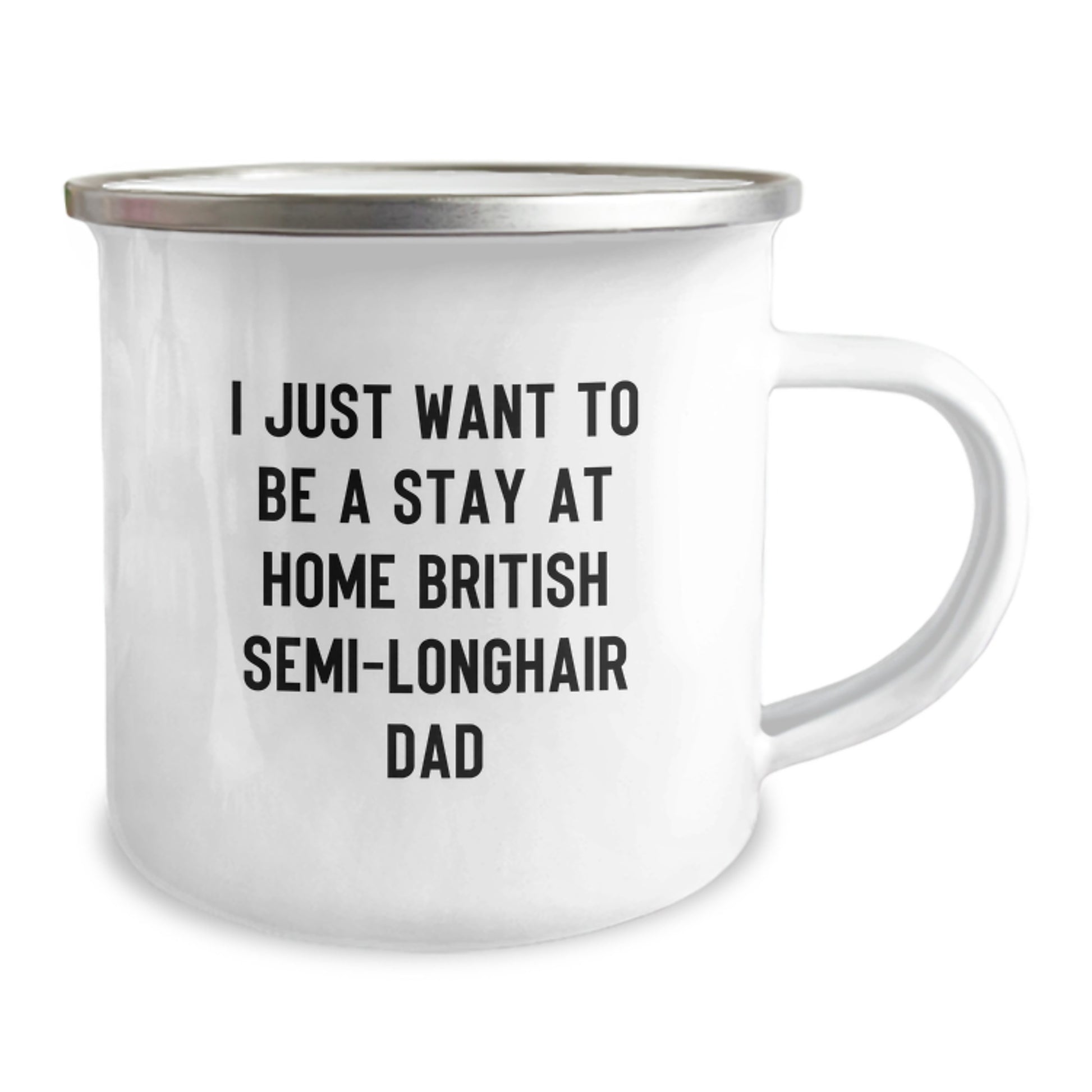 Funny British Semi-Longhair Cat Dad Camping Mug, Christmas Unique Gifts for British Semi-Longhair Cat Lovers, Gifts from Men to Family and Friends - Image 2