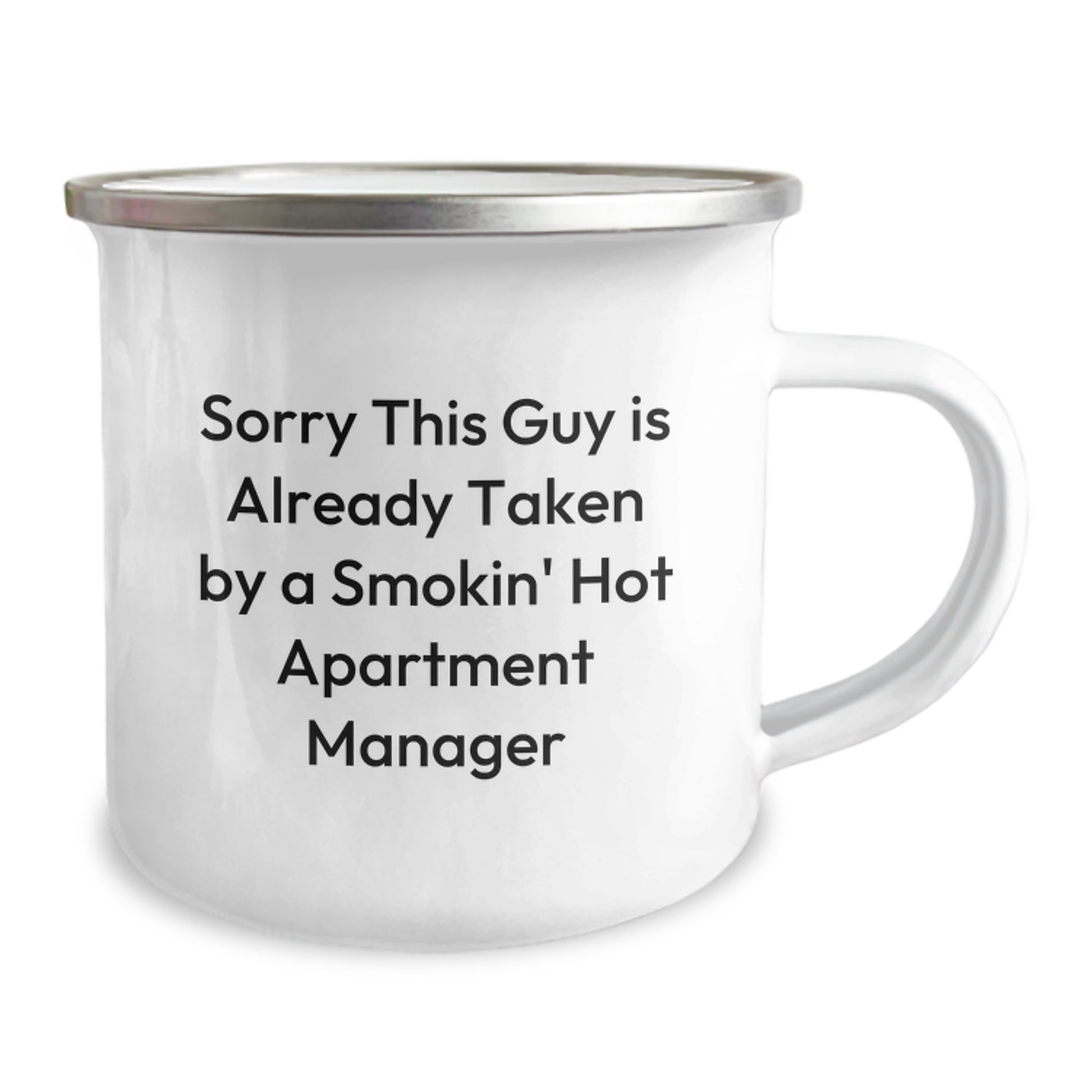 Funny Apartment Manager Gifts from Friends - Sorry This Guy Is Already Taken By A Smokin' Hot Apartment Manager Valentine's Unique Mugs for Guys - Image 2
