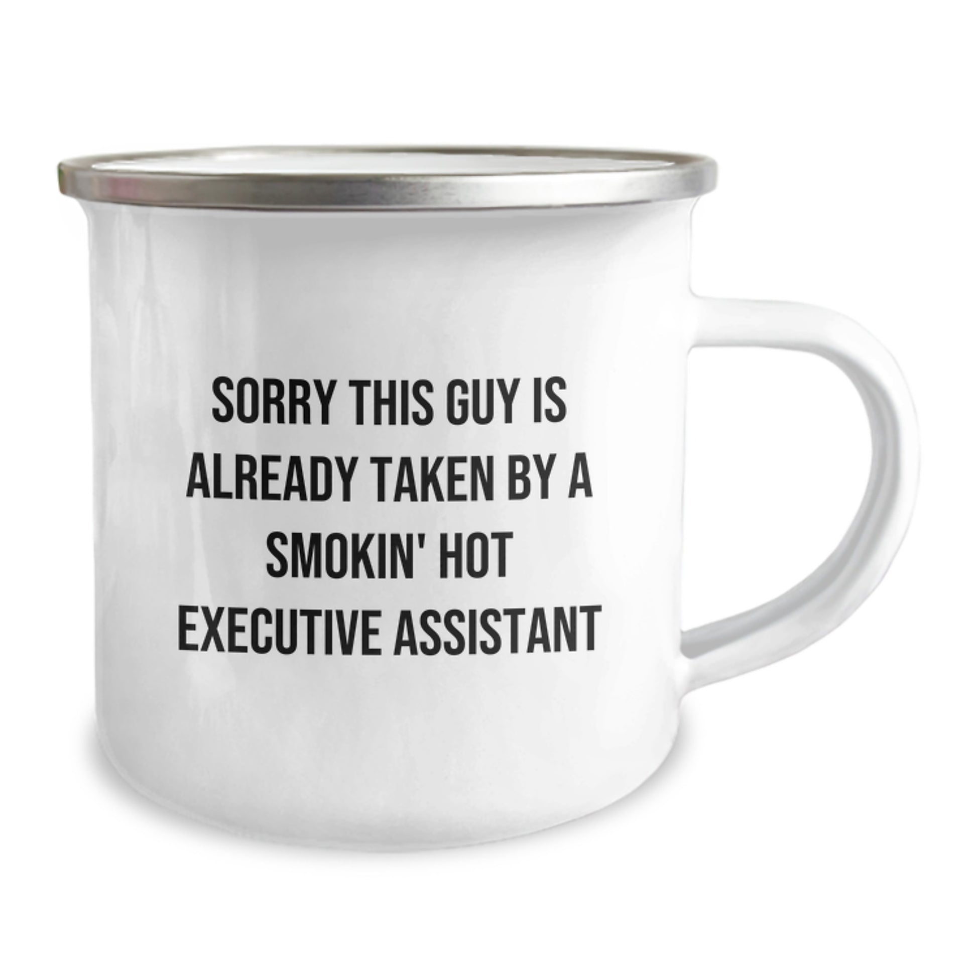 Funny Executive Assistant Gifts from Friends for Graduation - Sorry This Guy Is Already Taken Camping Mug - Image 2