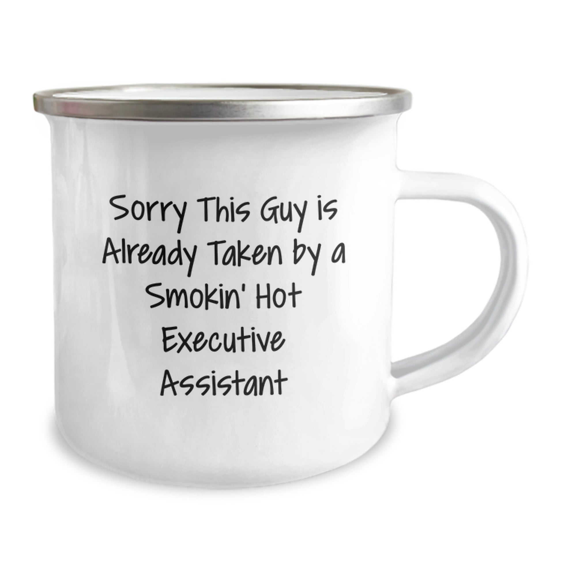 Funny Executive Assistant Gifts for Her, Sorry This Guy Is Already Taken Camping Mug for Graduation - Image 2