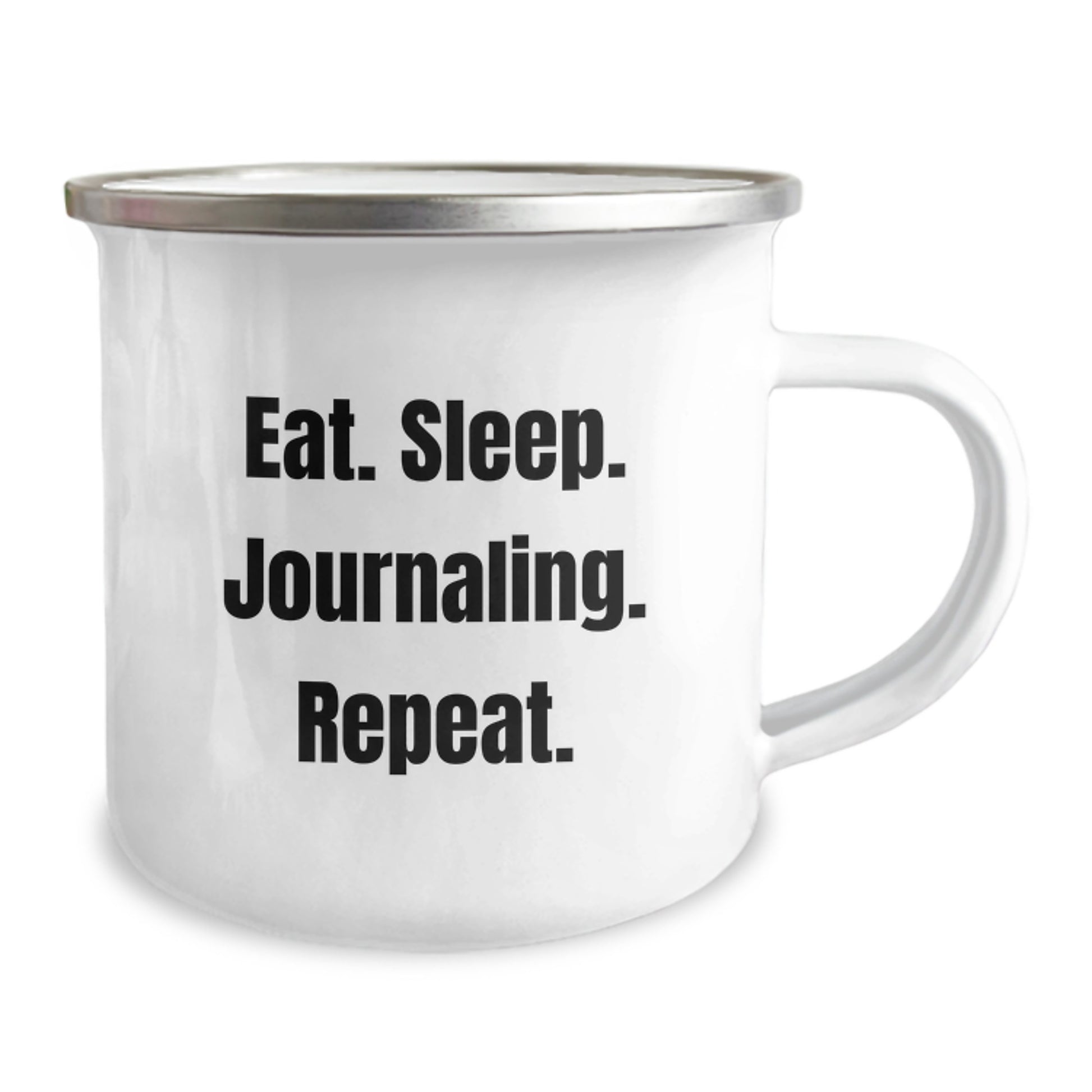 Funny Journaling Gifts from Friends for Birthday Camping Mug - Eat. Sleep. Journaling. Repeat. - Unique Birthday Presents for Journaling Enthusiasts - Image 2