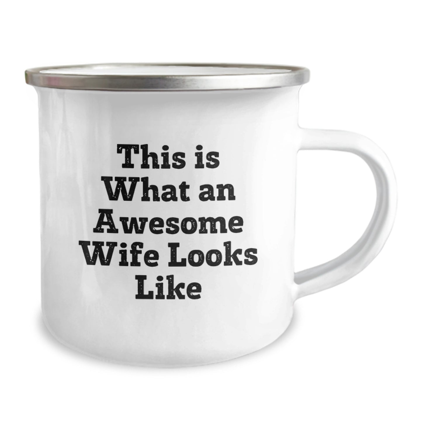 Funny Wife Camping Mug, Gifts from Men to Awesome Wives on Graduation, This Is What An Awesome Wife Looks Like, Stainless Steel 12 oz Capacity - Image 2