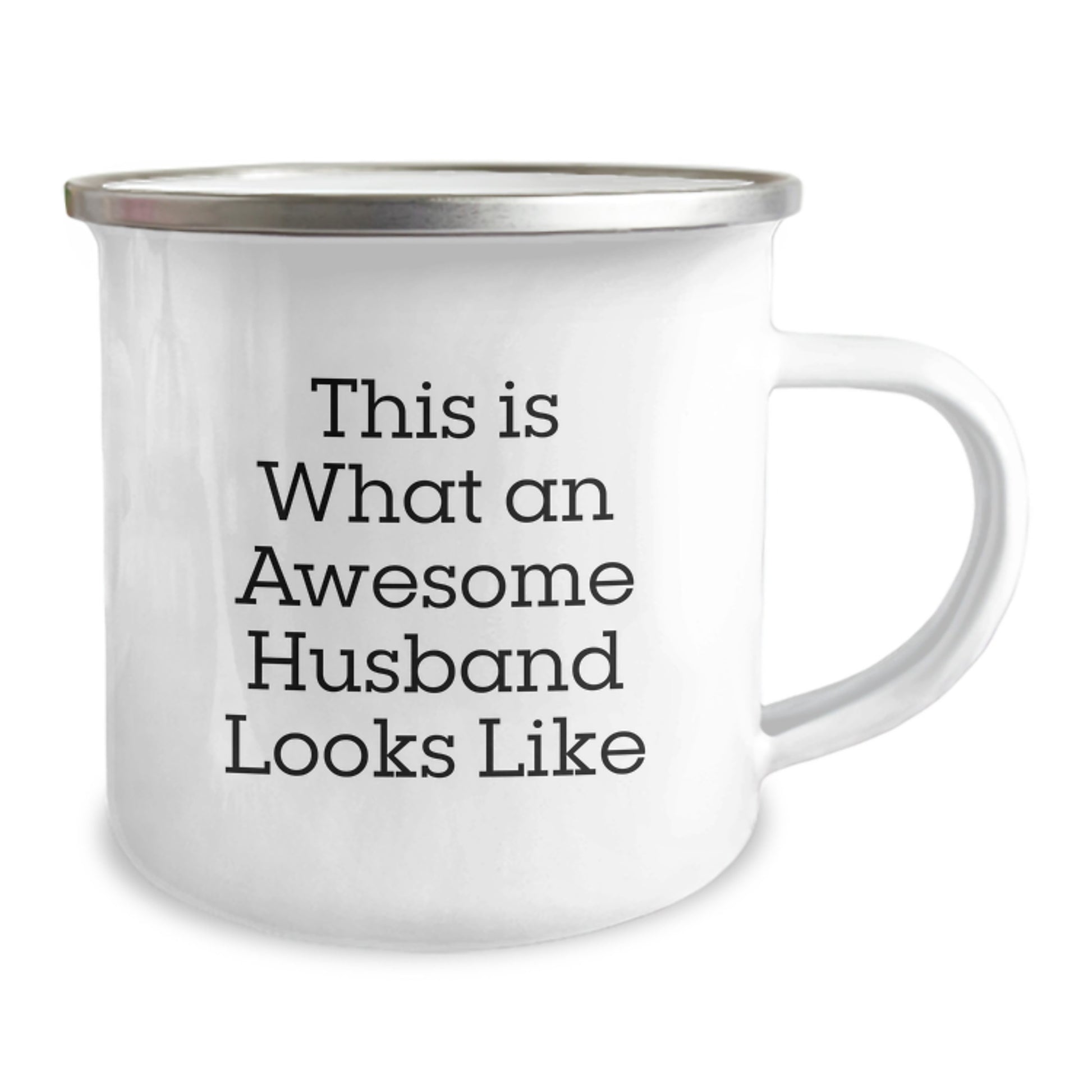 Funny Husband Gifts from Men to Husband - Camping Mug for Graduation, This Is What An Awesome Husband Looks Like, Stainless Steel with Enamel Finish - Image 2