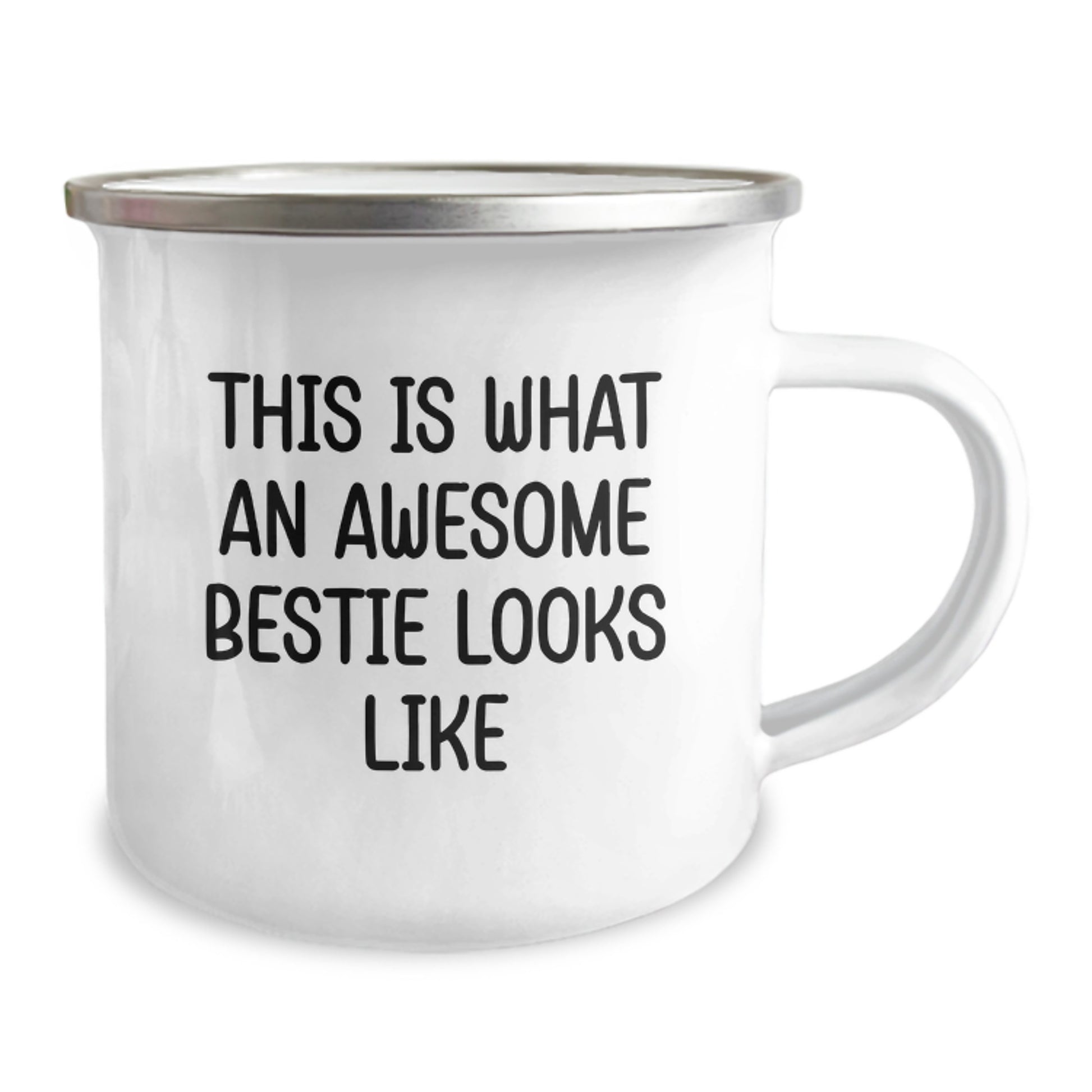 Funny Bestie Gifts from Friends - This Is What An Awesome Bestie Looks Like, Camping Mug for Graduation Unique Gifts, 12 oz Stainless Steel with Enamel Finish - Image 2