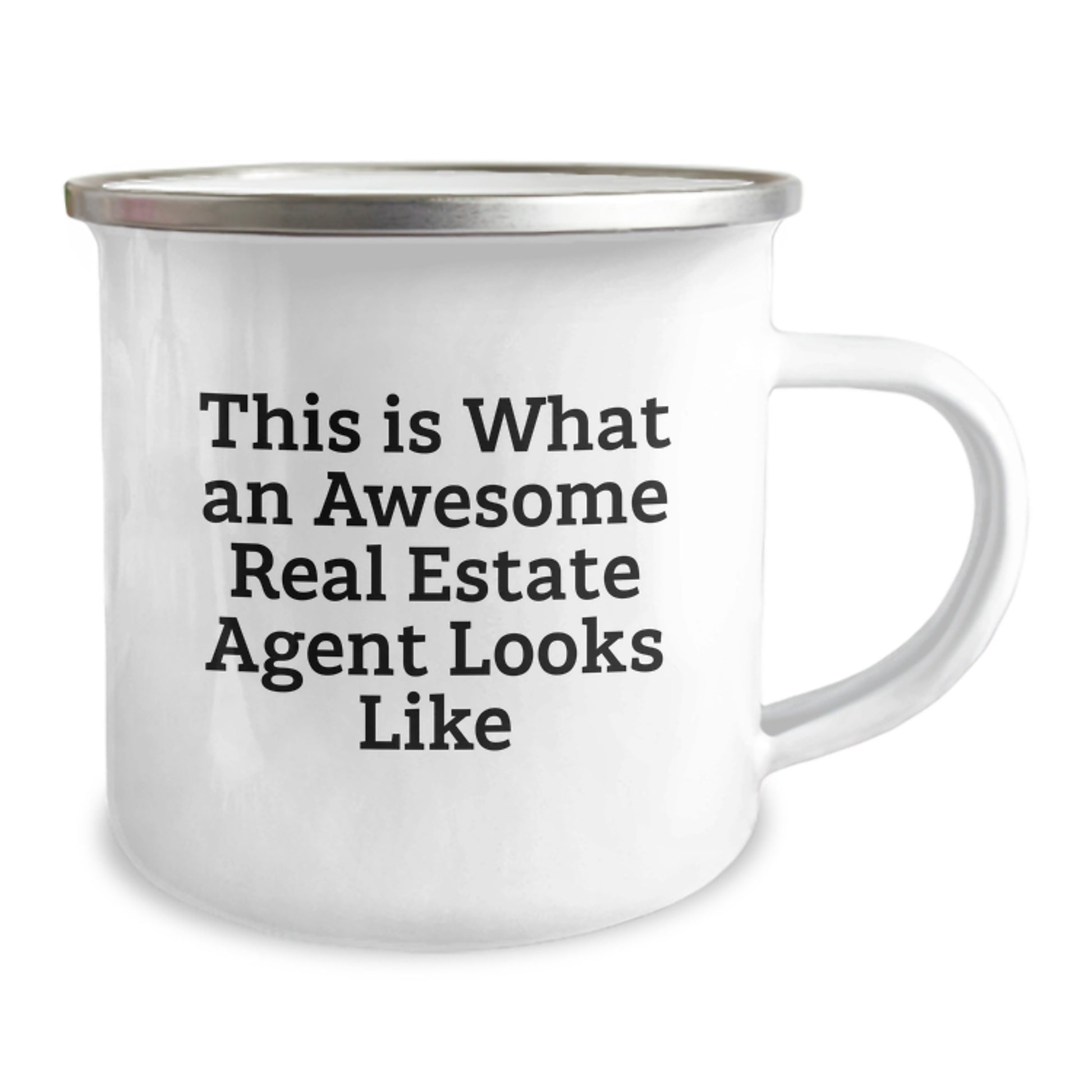 Gifts from Friends to Real Estate Agents, 'This Is What An Awesome Real Estate Agent Looks Like' Funny Quote, Camping Mug for Birthday, 12 oz Stainless Steel with Enamel Finish - Image 2