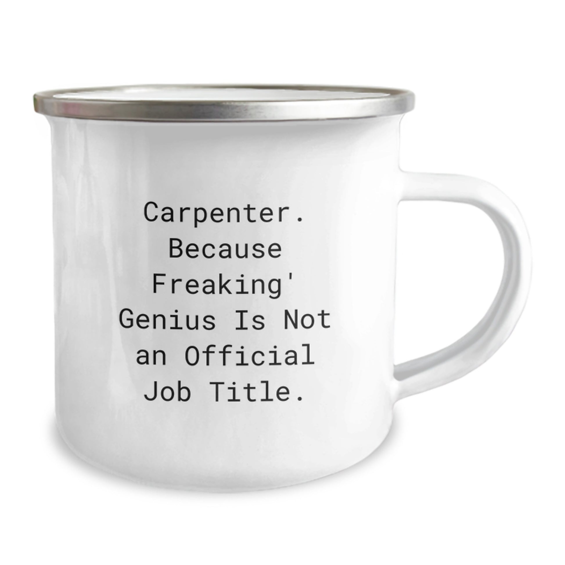 Funny Gifts from Family for Carpenter Dad, 'Carpenter. Because Freaking' genius Is Not An Official Job Title.' Camping Mug, Unique Graduation Gifts for Men - Image 2