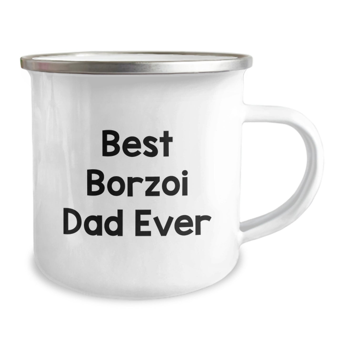 Funny Borzoi Dog Lover Gifts from Dad to Best Borzoi Dad Ever on Birthday, Borzoi Dog Camping Mug for Him, Funny Quote - Image 2