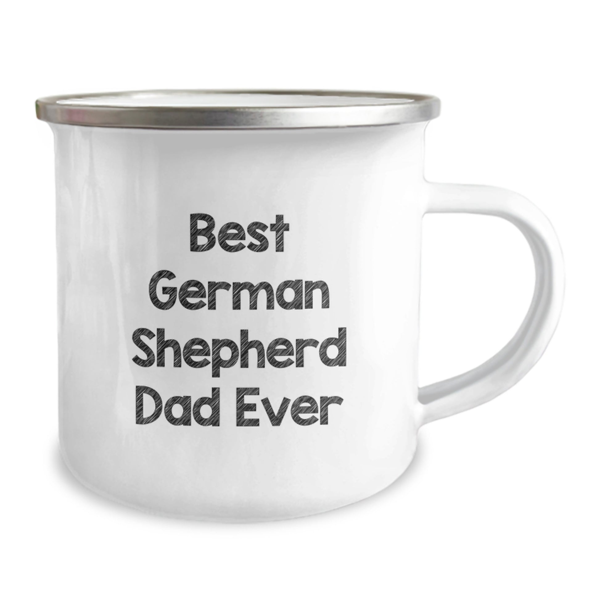 Funny German Shepherd Dog Camping Mugs for Dad Gifts from Family to Men, 'Best German Shepherd Dad Ever' Inspirational Quote, 12 oz Stainless Steel with Enamel Finish - Image 2