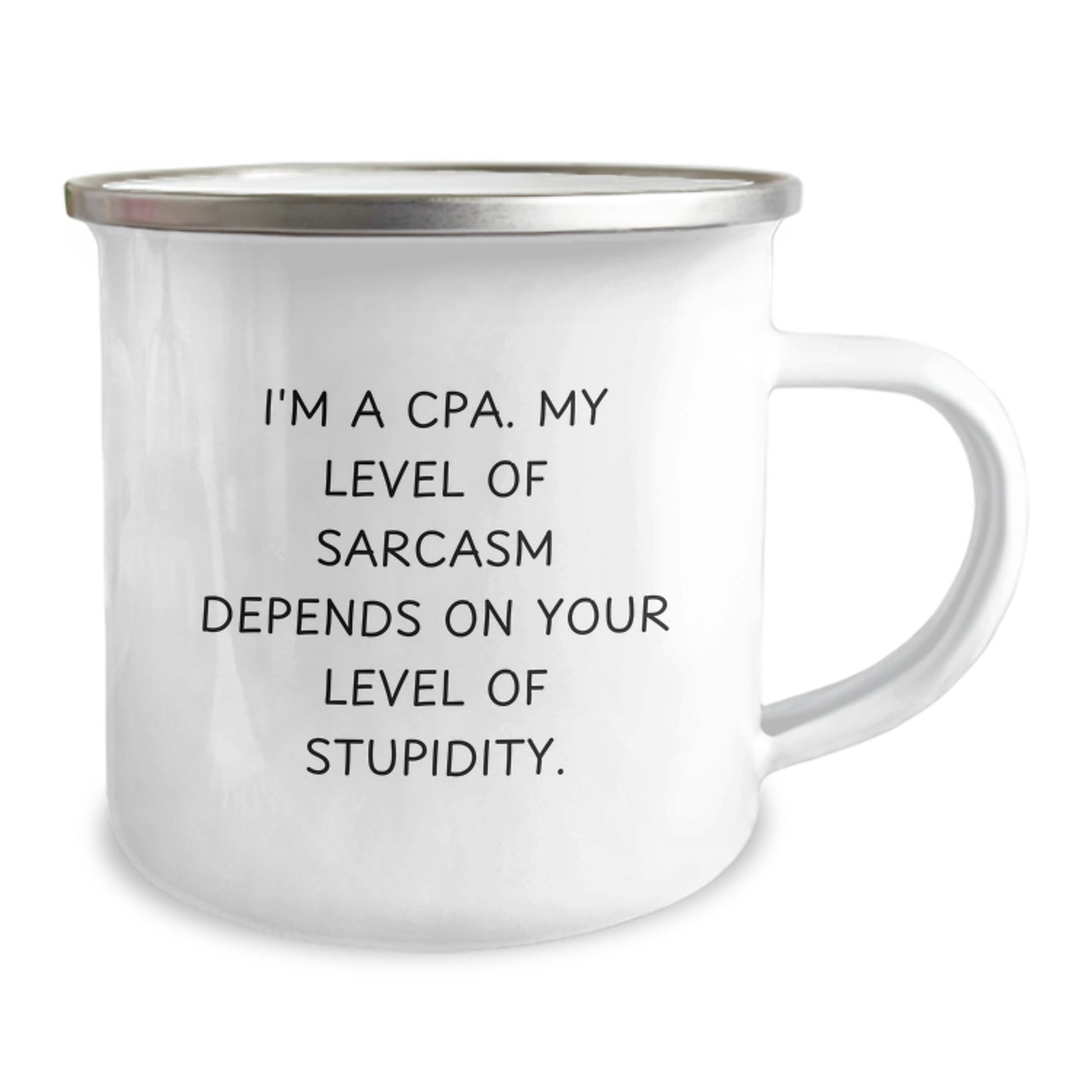 Cute Sarcasm Gifts for CPA, Funny Camping Mug for Graduation, 'I'm A Cpa. My Level Of Sarcasm Depends On Your Level Of Stupidity. Gifts from Friends for Men - Image 2