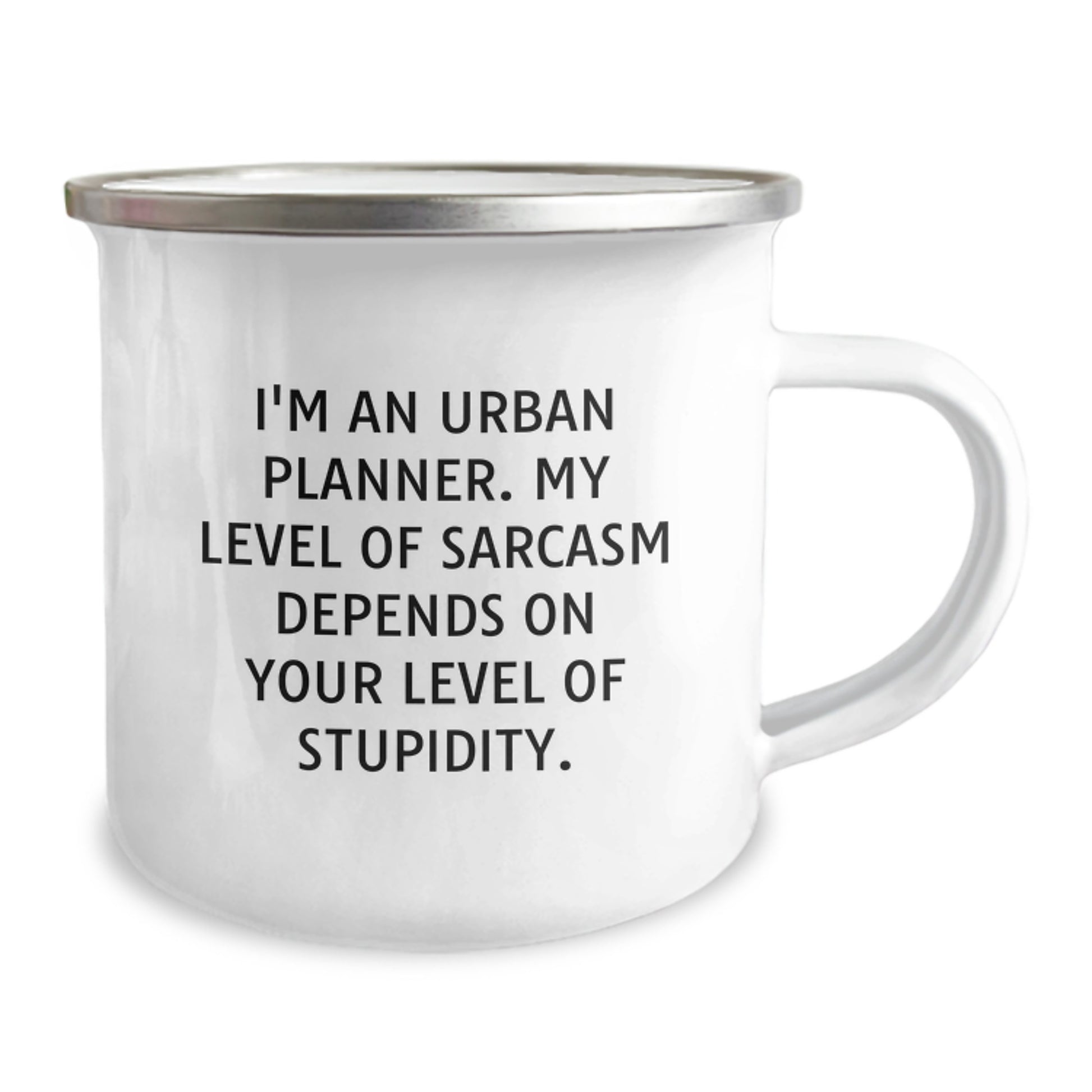 Funny Urban Planner Christmas Unique Gifts from Friends and Family - 'I'm An Urban Planner. My Level Of Sarcasm Depends On Your Level Of Stupidity.' Quote Camping Mug - Image 2