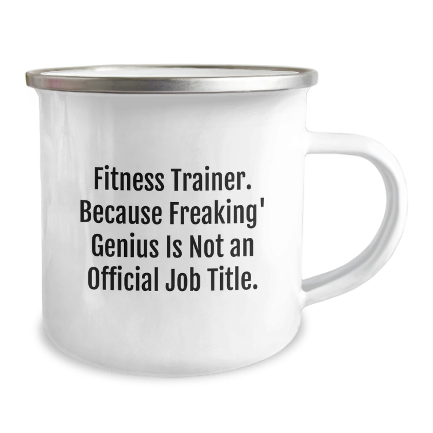 Funny Fitness Trainer Gifts for Men - 'Freaking' genius is Not An Official Job Title - Motivational Camping Mug for Fitness Enthusiasts - Image 2