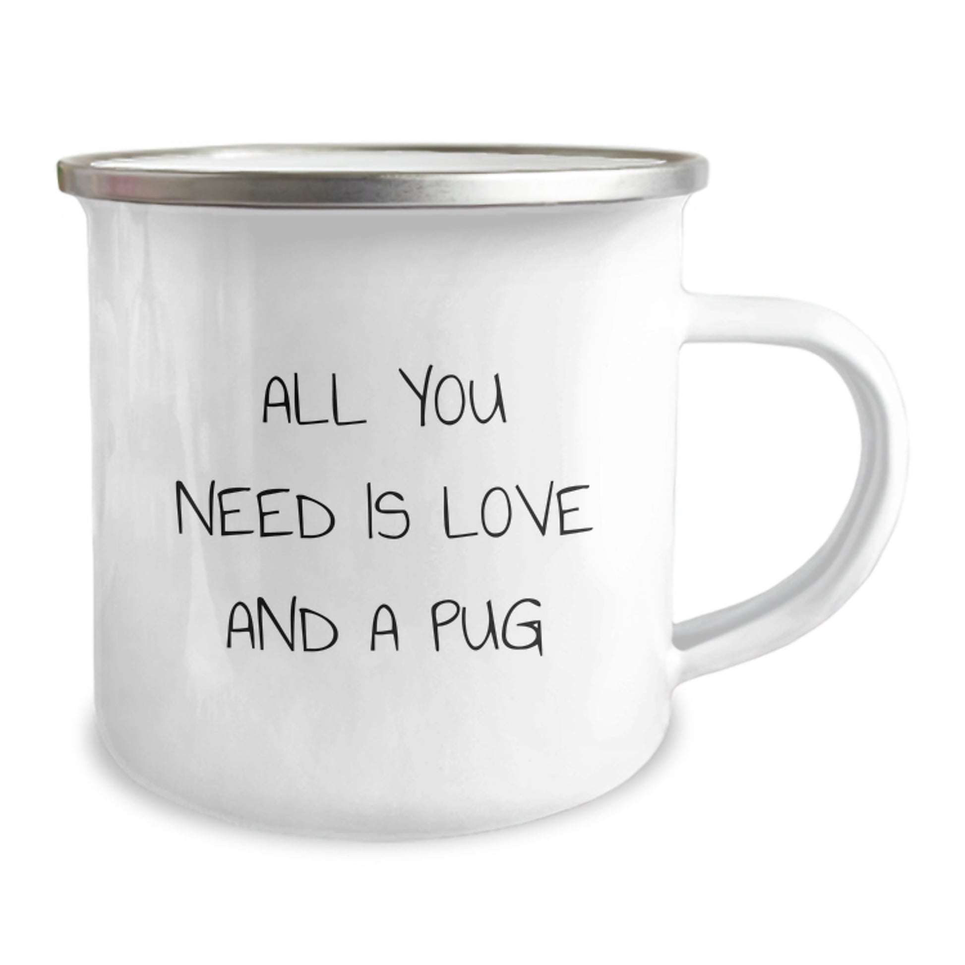 Pug Dog Lovers Gifts, Funny Camping Mug for Graduation, 'All You Need Is Love And A Pug' - Gifts from Friends, Family, Coworkers - Image 2