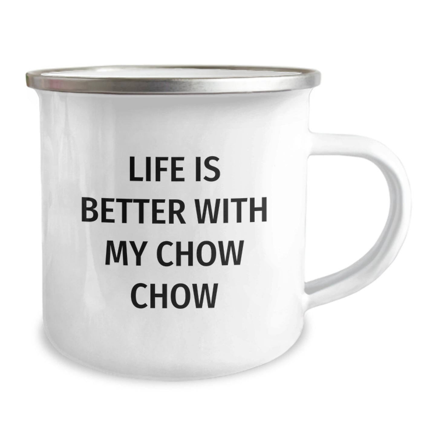 Chow Chow Dog Lovers Funny Gifts from Friends, Family, or Coworkers for Birthday, 'Life Is Better With My Chow Chow', 12 oz Camping Mug - Image 2
