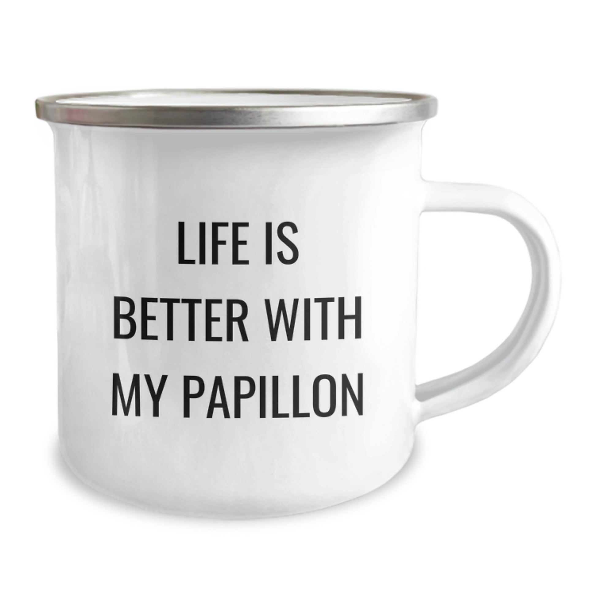 Funny Papillon Dog Lover Gifts from Family to Friends - Camping Mug - Life Is Better With My Papillon - Image 2