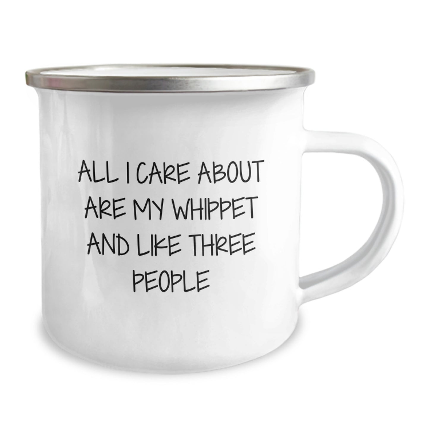 Funny Whippet Dog Lover Gifts, Birthday Unique Gifts from Friends, Whippet Dog Camping Mug with 'All I Care About Are My Whippet And Like Three People' Quote - Image 2