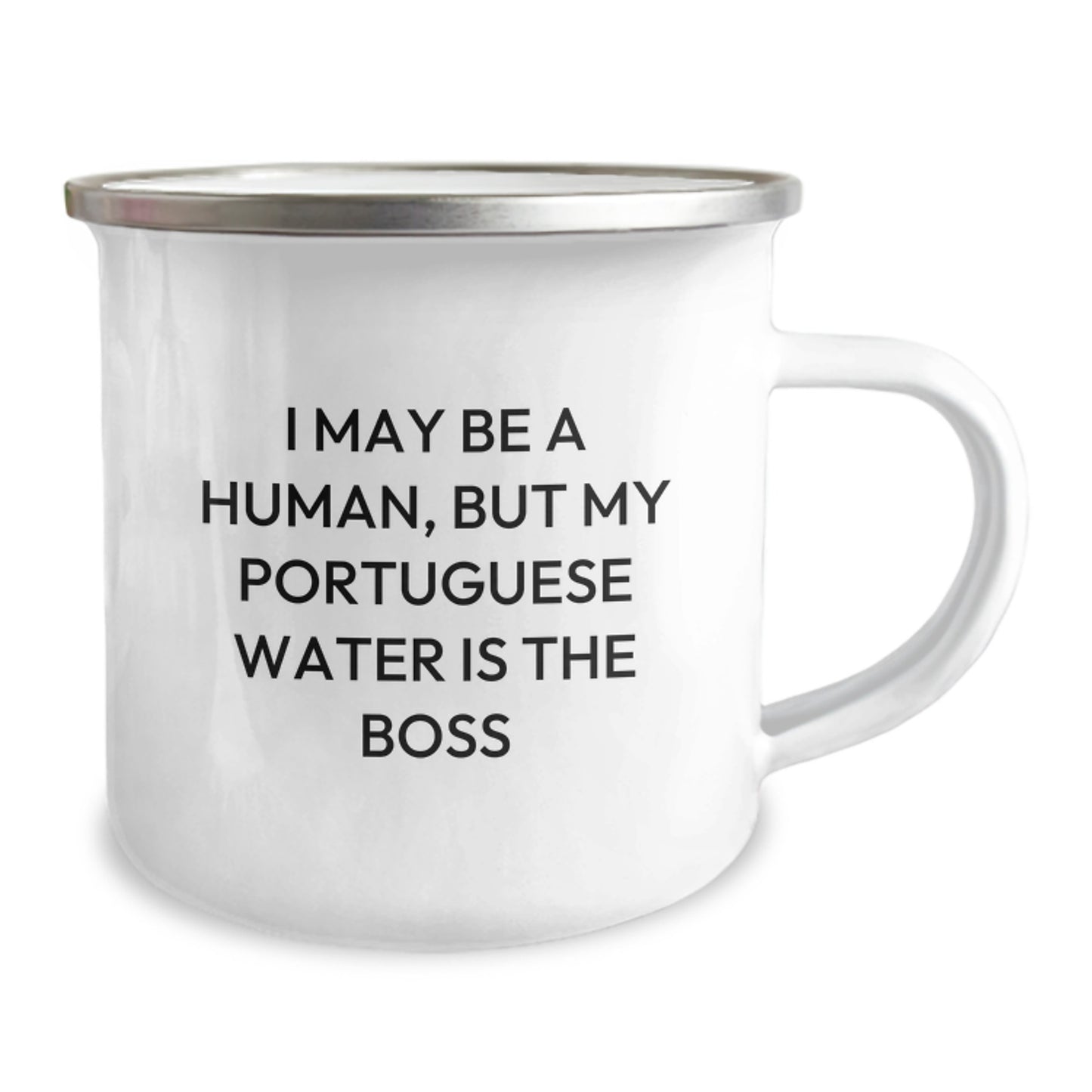 Funny Portuguese Water Dog Camping Mug Gifts from Family Friends on Valentine's I May Be A Human But - Image 2