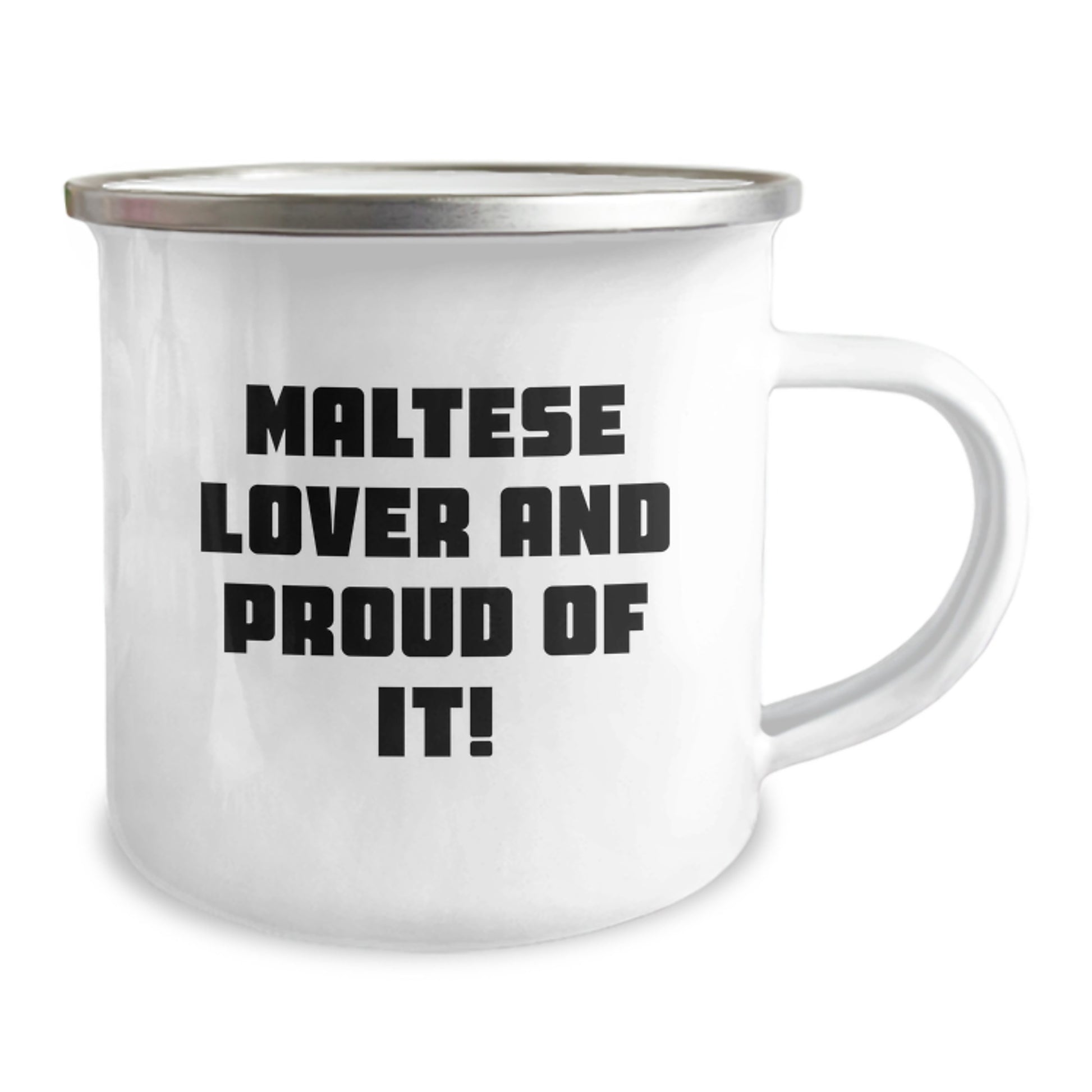 Maltese Dog Lovers Camping Mug, Funny Gifts from Friends to Family, Birthday Unique Presents for Maltese Dog Enthusiasts, 'Maltese Lover And Proud Of It!' - Image 2